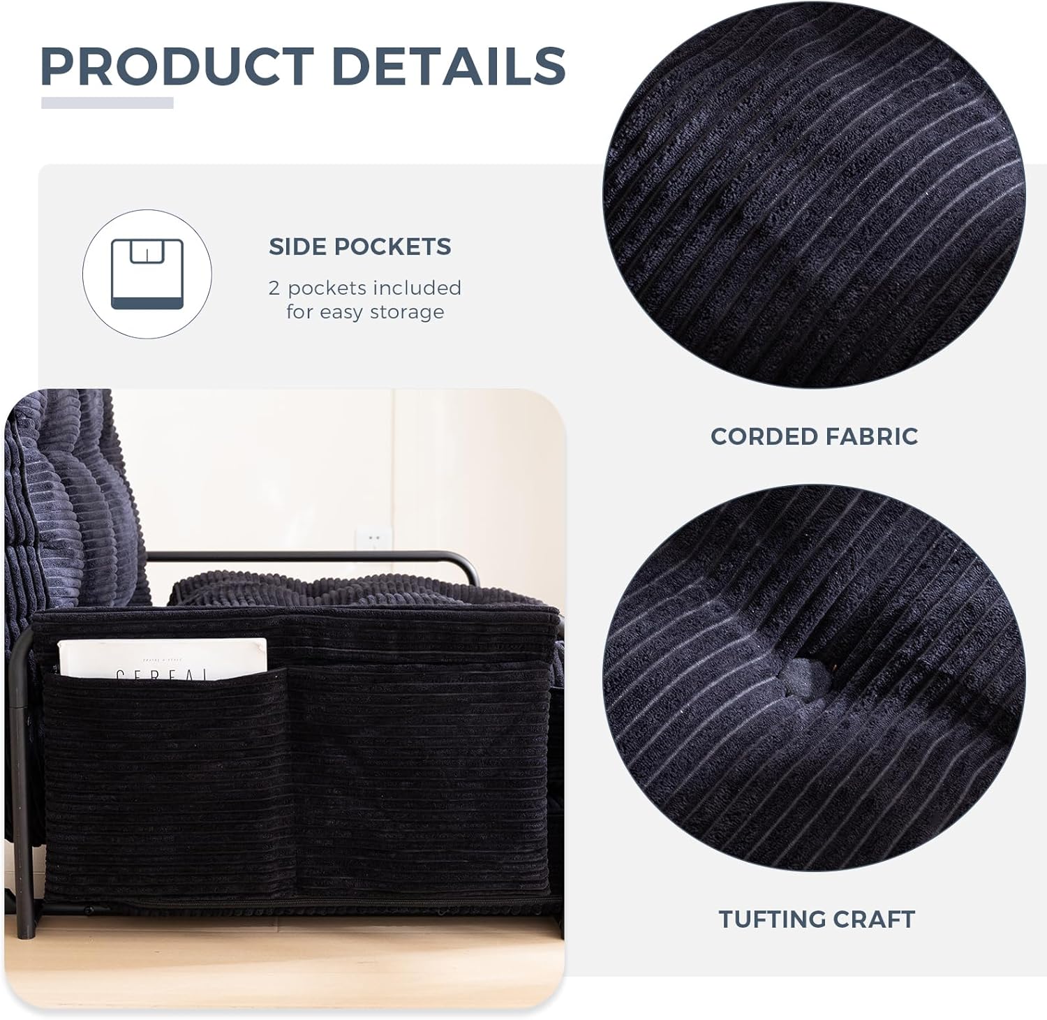 Adjustable Floor Sofa Couch with Pillow