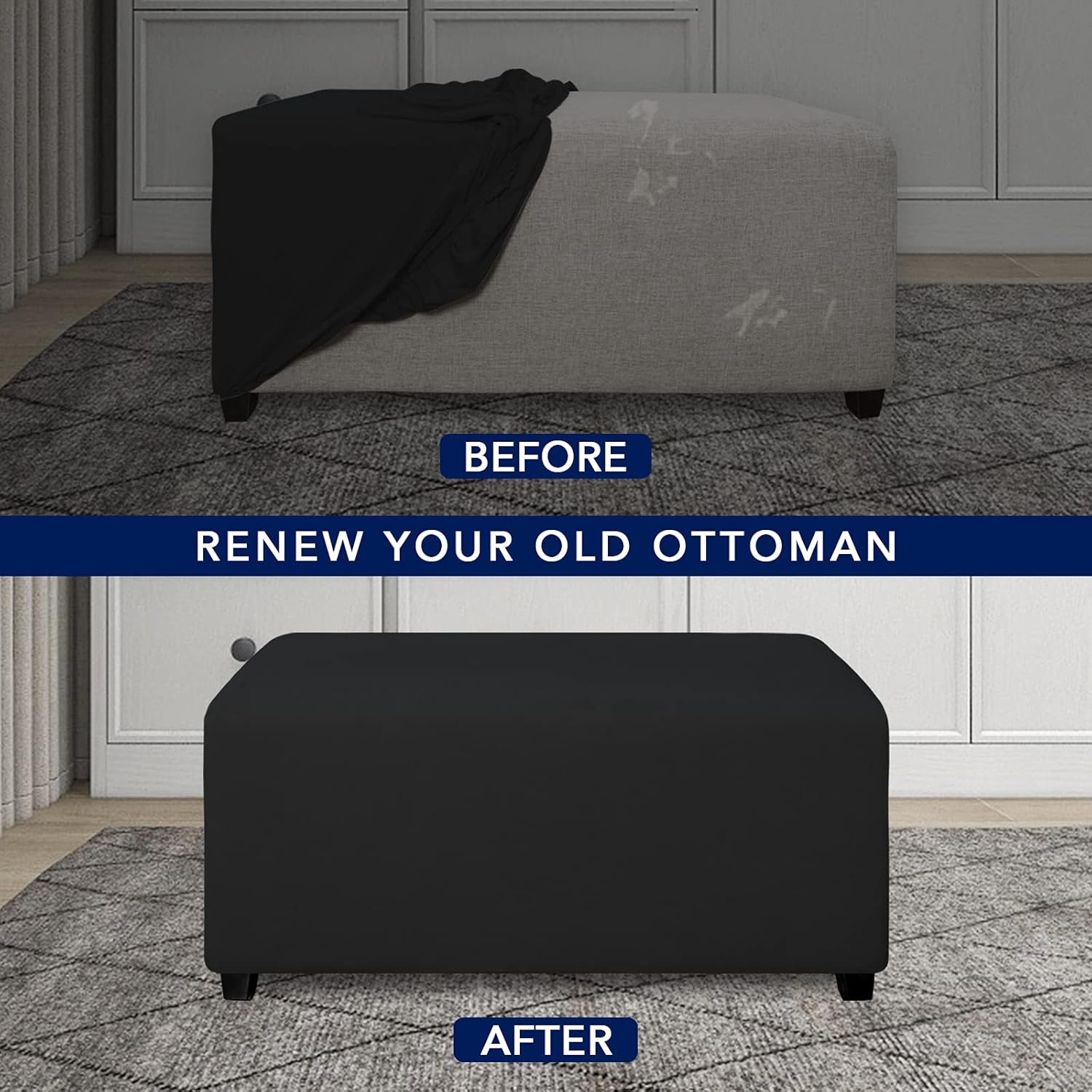 Fit Ottoman Cover Rectangle