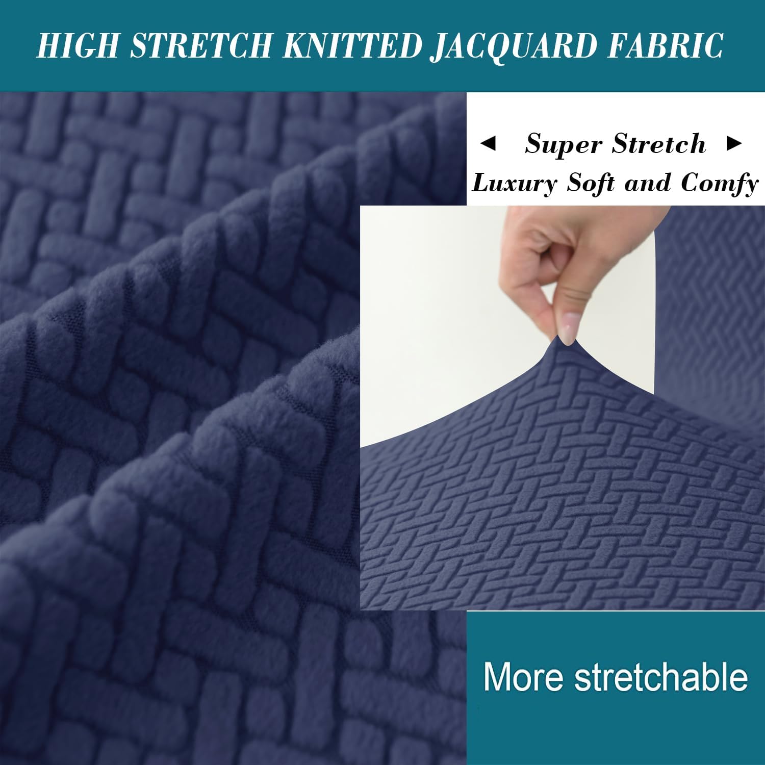 Stretch Knitted Jacquard Ottoman Cover