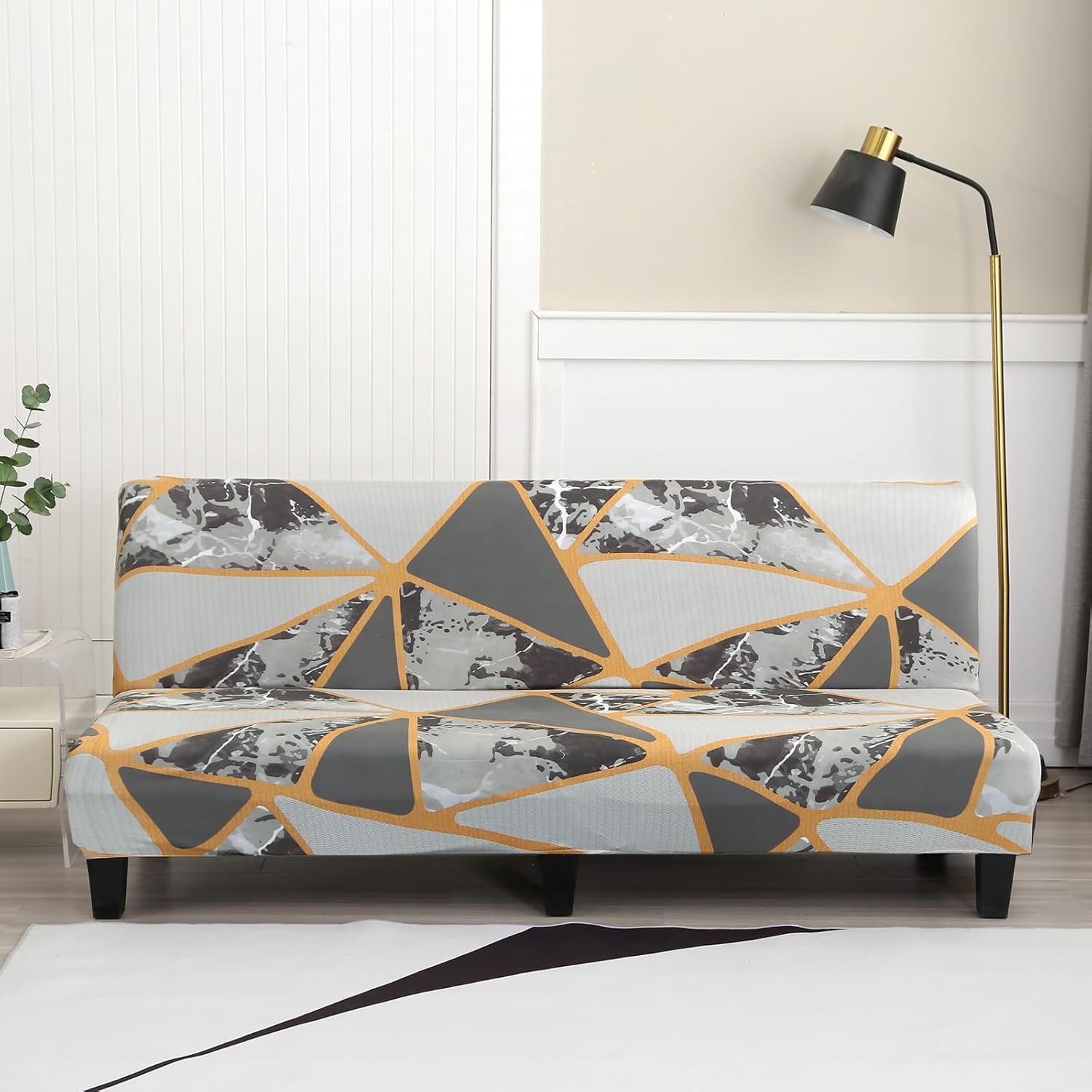 Linen Blue Armless Sofa Bed Cover