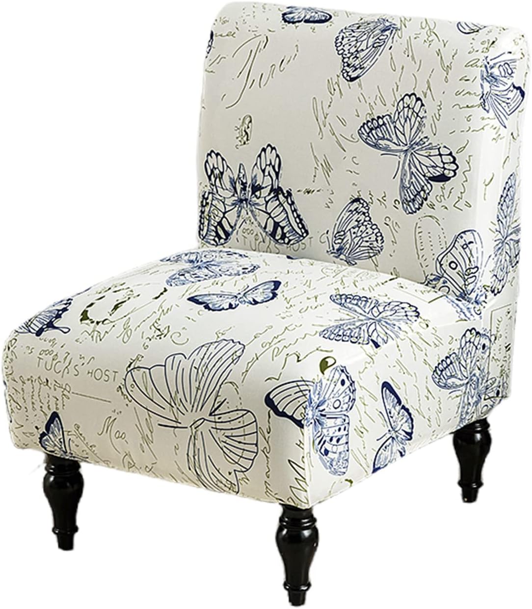 Eco-Ancheng Armless Chair Slipcover Removable Armless Accent Chairs Covers Washable Armless Slipper Chair Slipcover Printed Armless Chair Furniture Protector Covers for Living Dining Room Hotel