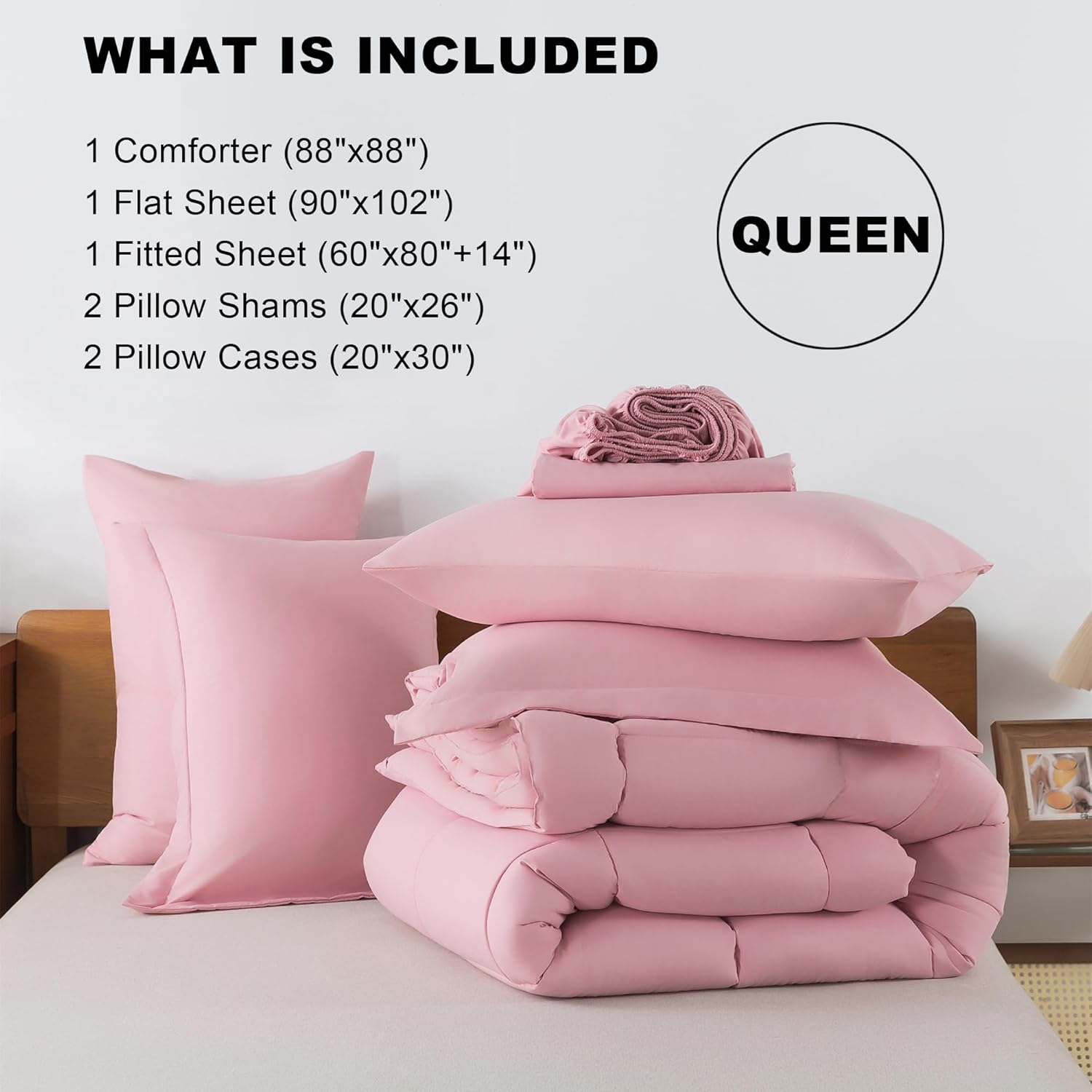 Full Comforter Set Purple- 7 Pieces