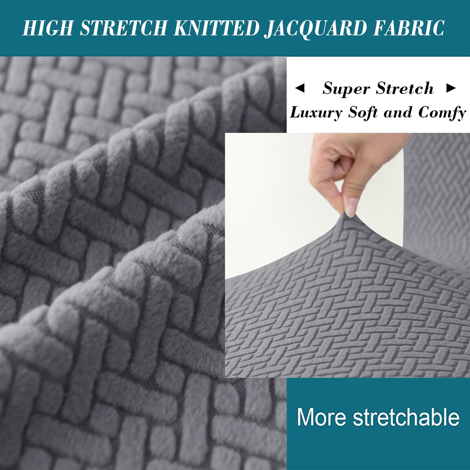 Stretch Knitted Jacquard Ottoman Cover