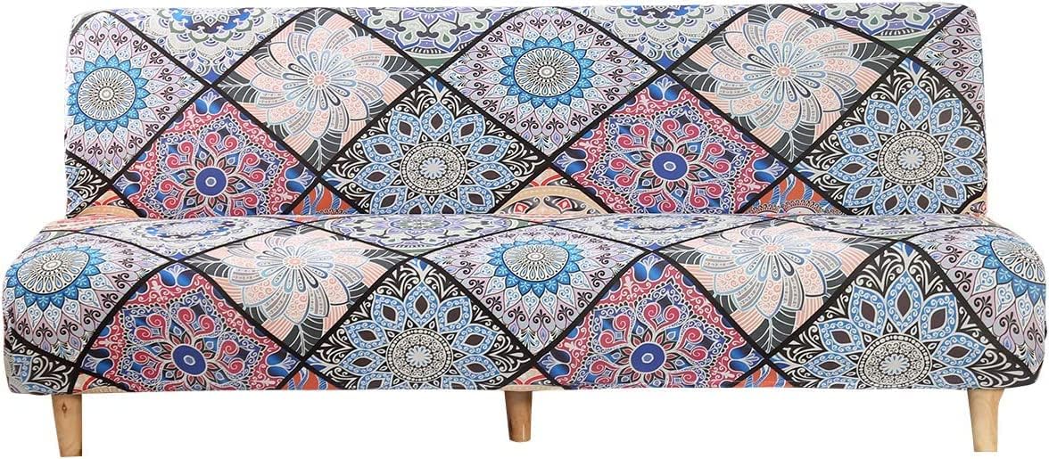 Linen Blue Armless Sofa Bed Cover