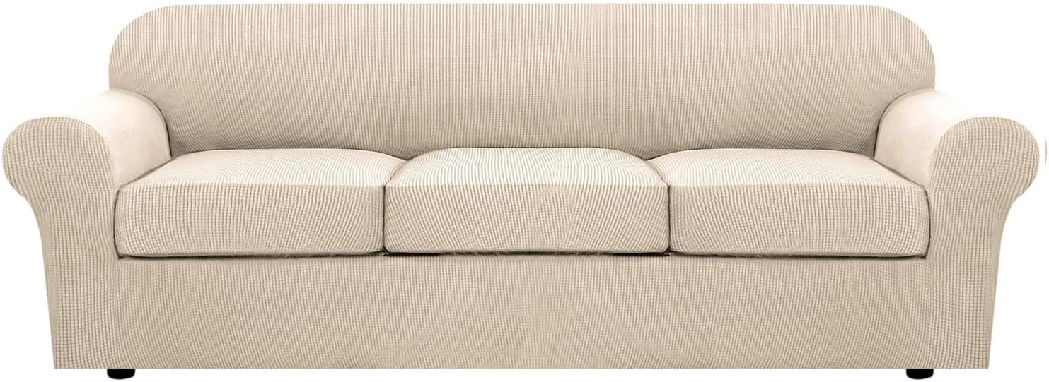 4 Piece Stretch Couch Covers for 3 Cushion Couch Sofa