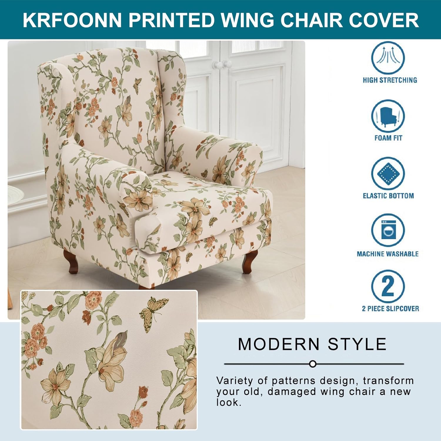 Wingback Chair Cover Slipcovers