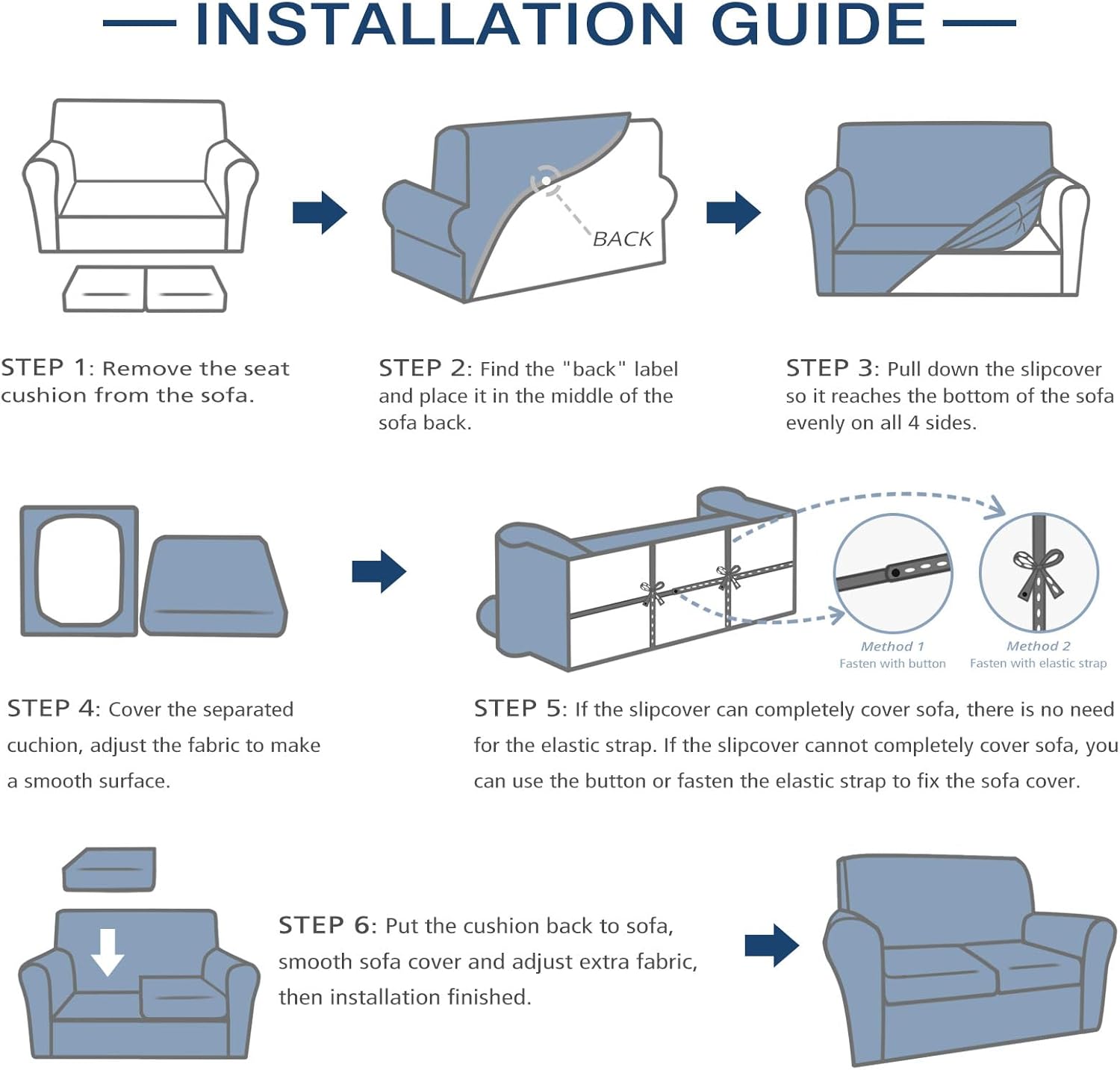 Stretch 4 Pieces Sofa Covers