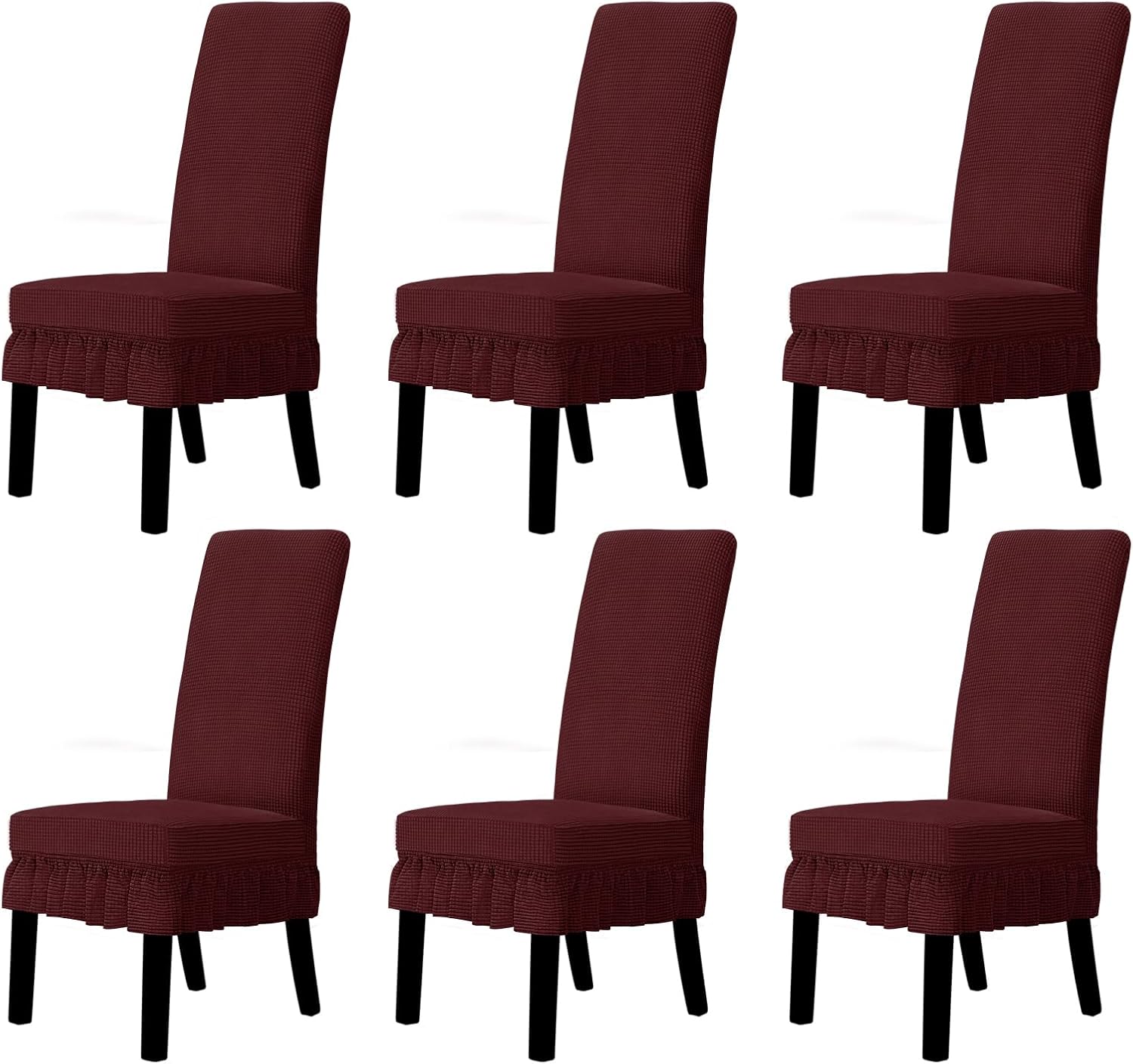 Easy-Going Dining Chair Covers Stretch Parsons Chair Slipcover with Skirt Chair Covers for Dining Room Restaurant Banquet (2 PCS, Light Gray)