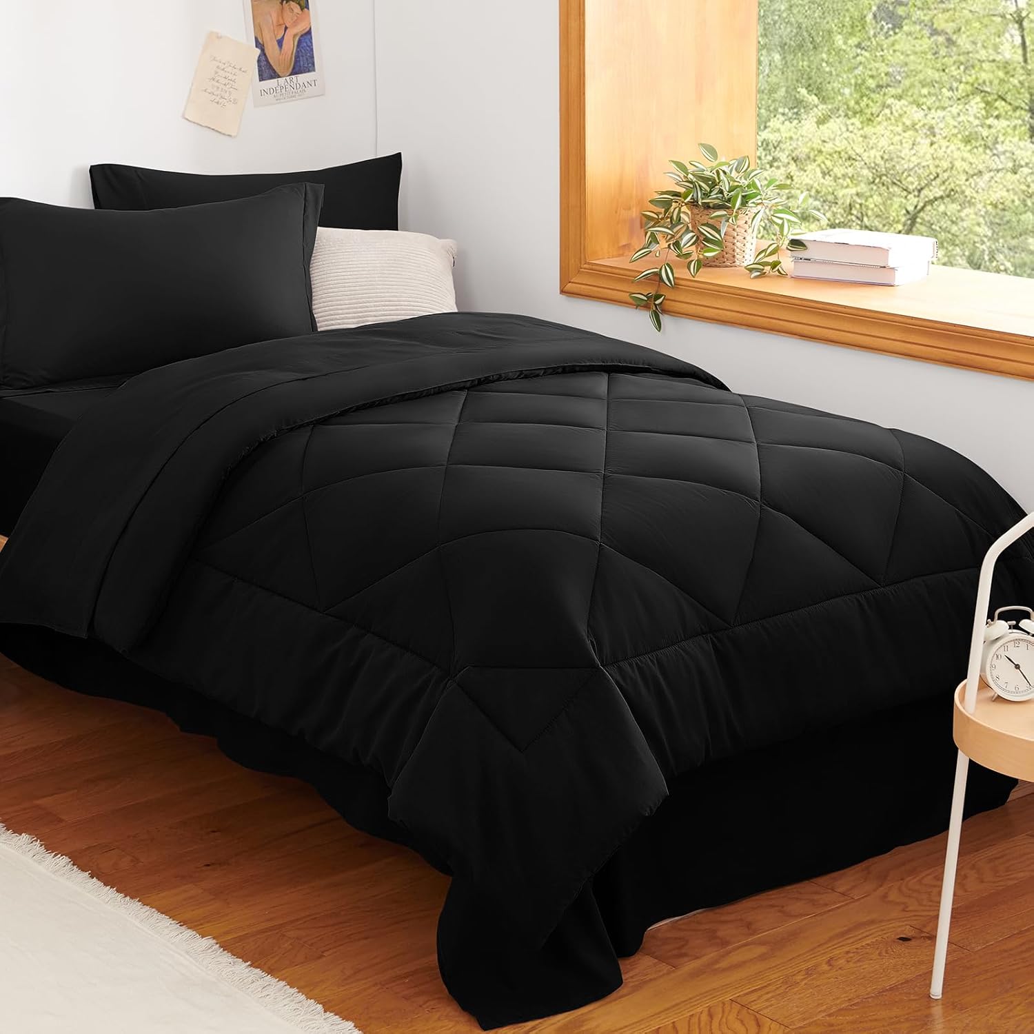 Queen Comforter Set Dark Grey