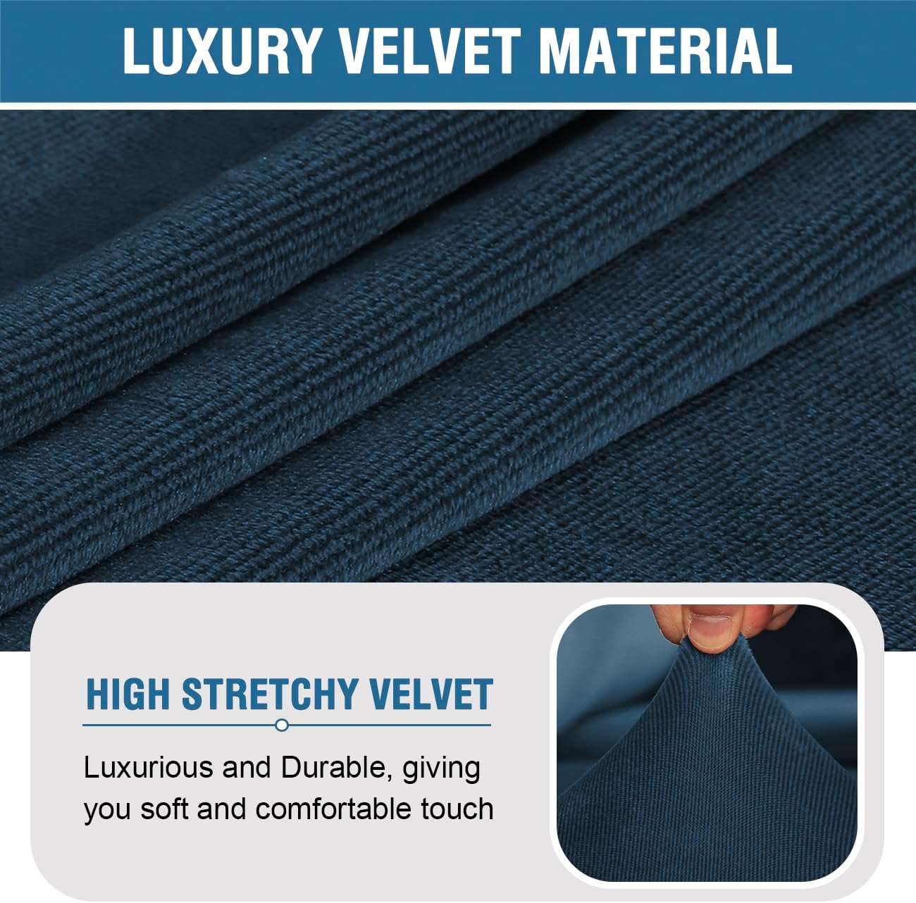 H.VERSAILTEX Armless Accent Chair Covers Thick Velvet Armless Chair Slipcovers High Stretch Chair Covers for Living Room Hotel Machine Washable Furniture Protector with Elastic Bottom, Ivory