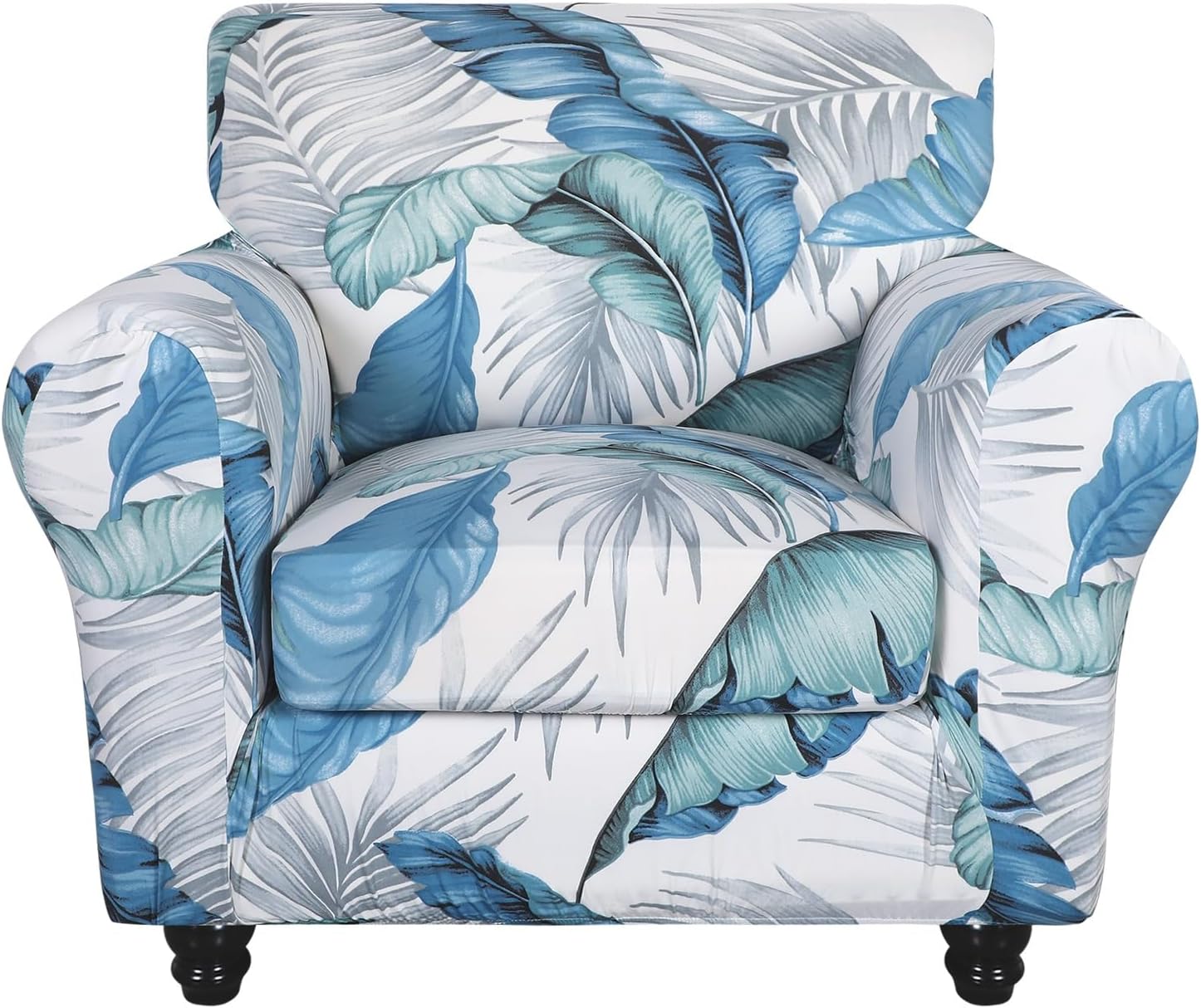 SearchI Stretch Sofa Cover Printed Couch Covers, Floral Pattern 2 Piece Armchair Slipcover with Separate Chair Cushion Cover, Washable Furniture Protector for Living Room(Armchair, Ball Flower)