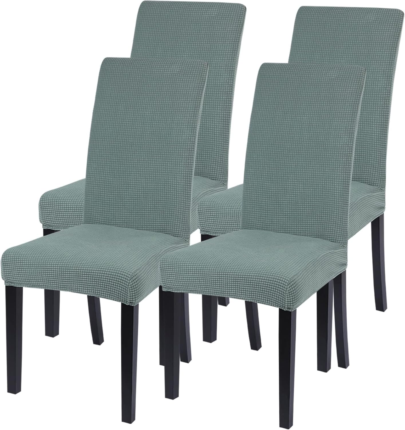 SearchI Chair Covers Slipcovers Set of 4, Spandex Super Fit Stretch Removable Washable Kitchen Parsons Protector for Dining Room,Hotel,Ceremony,Beige+Flowers