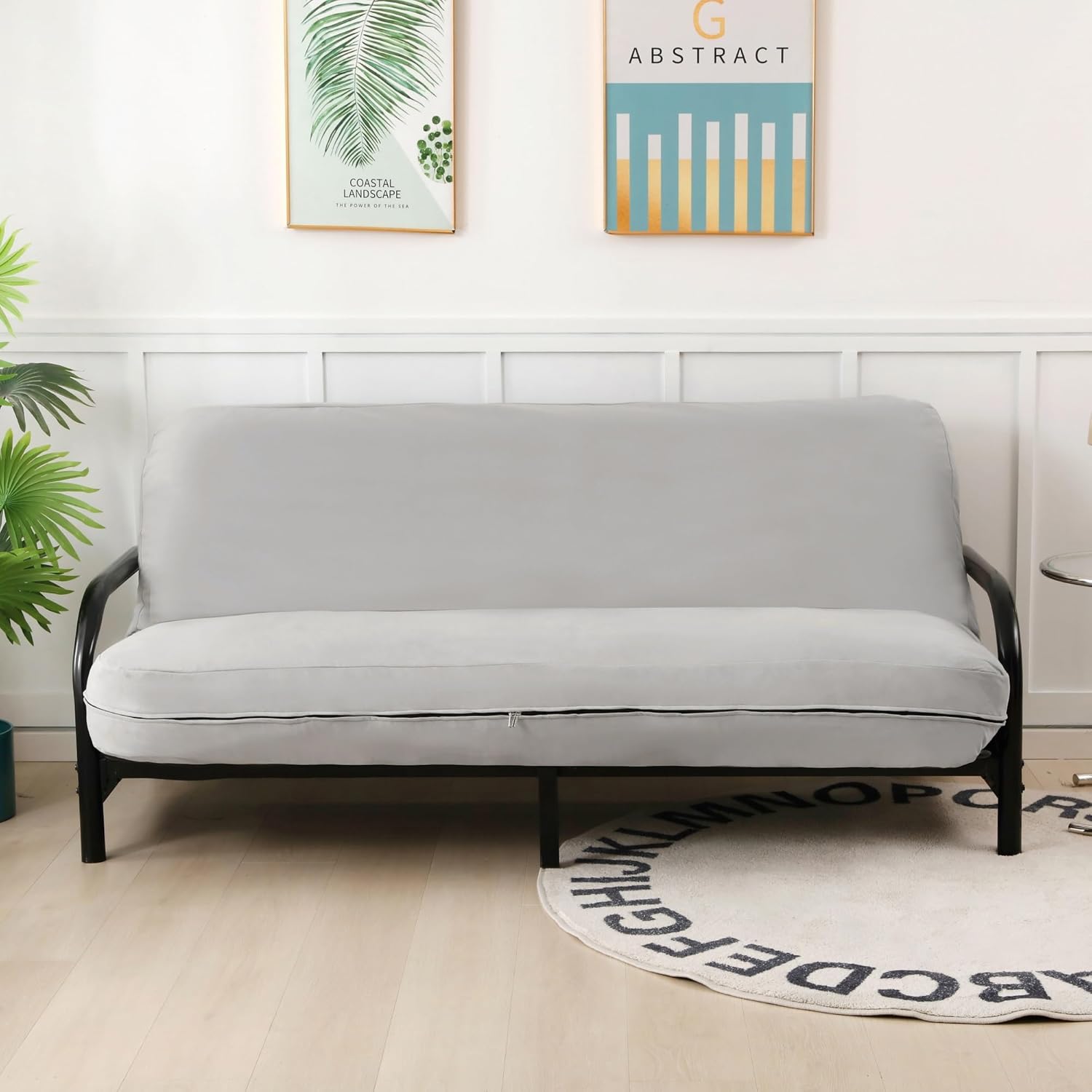 Zipper Classic Soft Micro Suede Futon Cover sofa