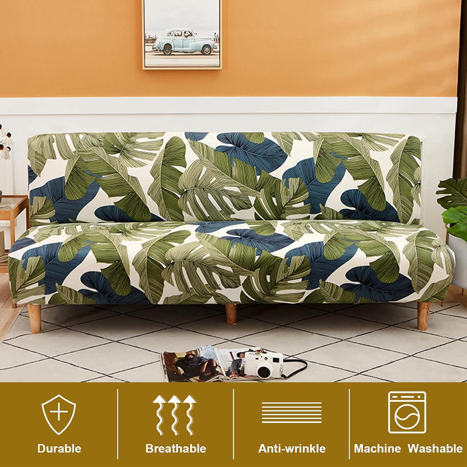 Futon Slipcovers Stretch Armless Sofa