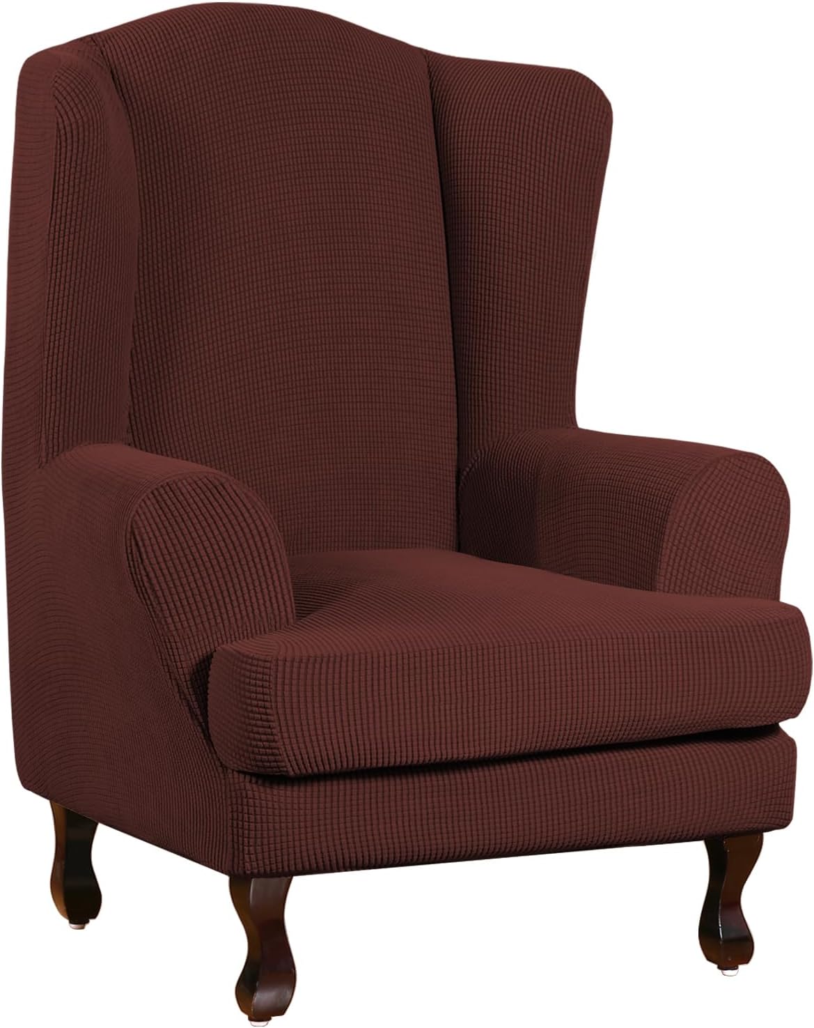 Turquoize 2 Piece Chair Covers for Living Room Armchair Cover Armchair Slipcovers with Arms Feature Thick Jacquard Fabric (Chair,Biscotti Beige)