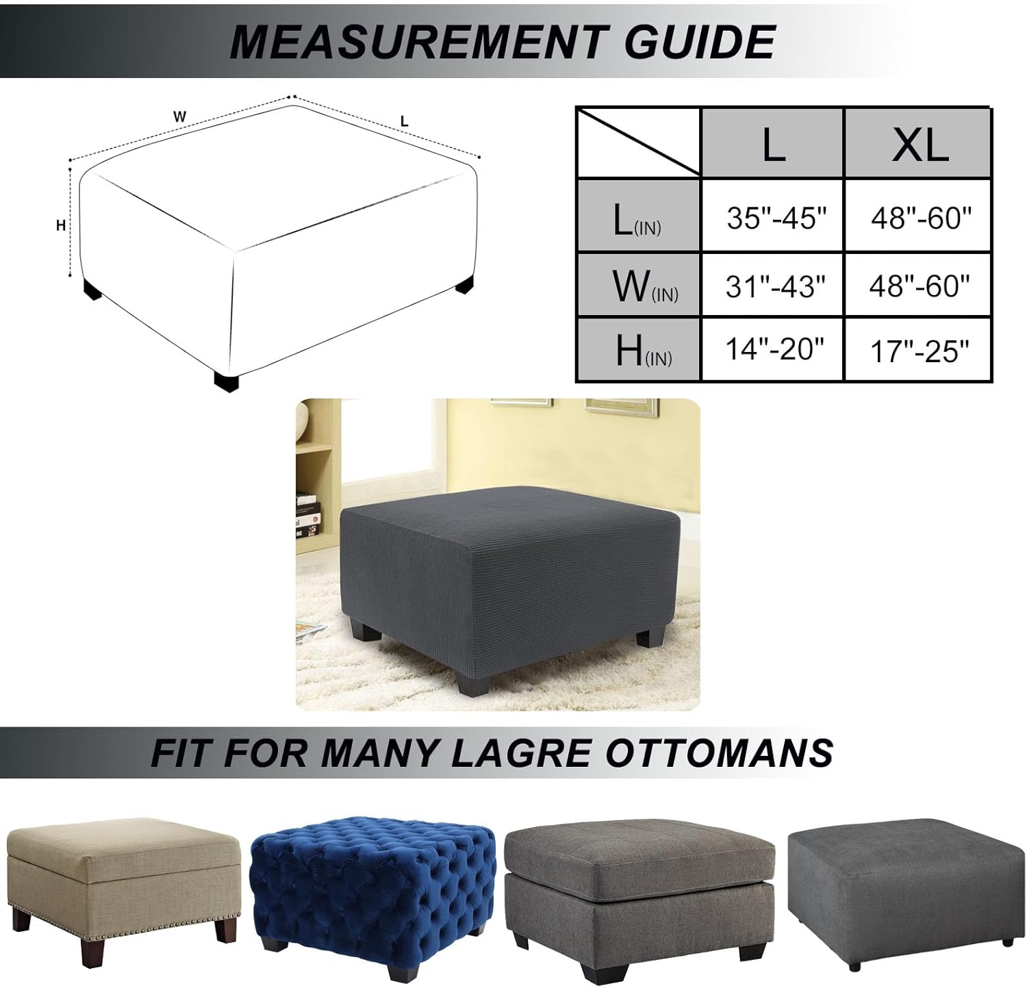 Square Ottoman Cover