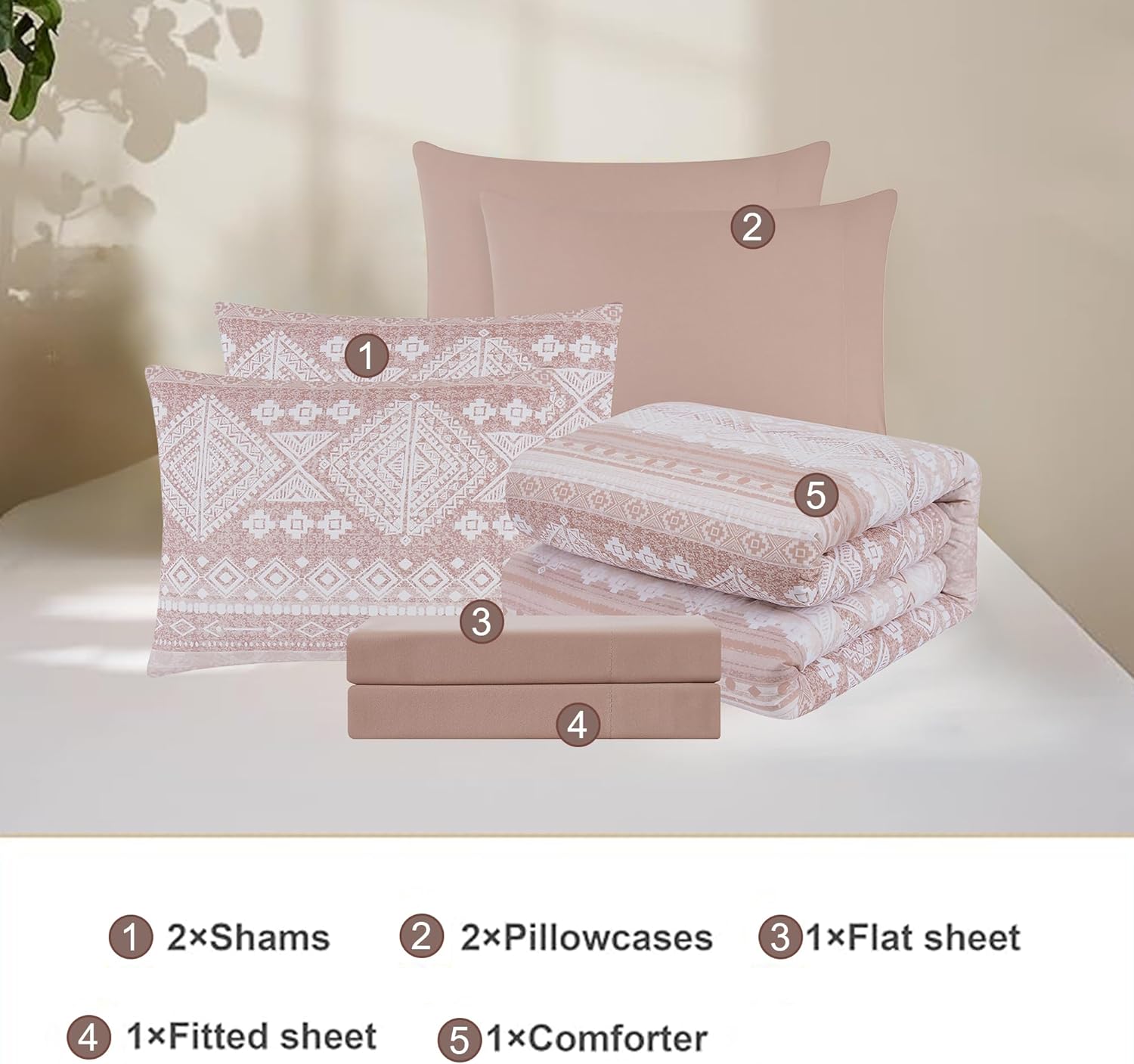 King Size Comforter Set- 7 Pieces