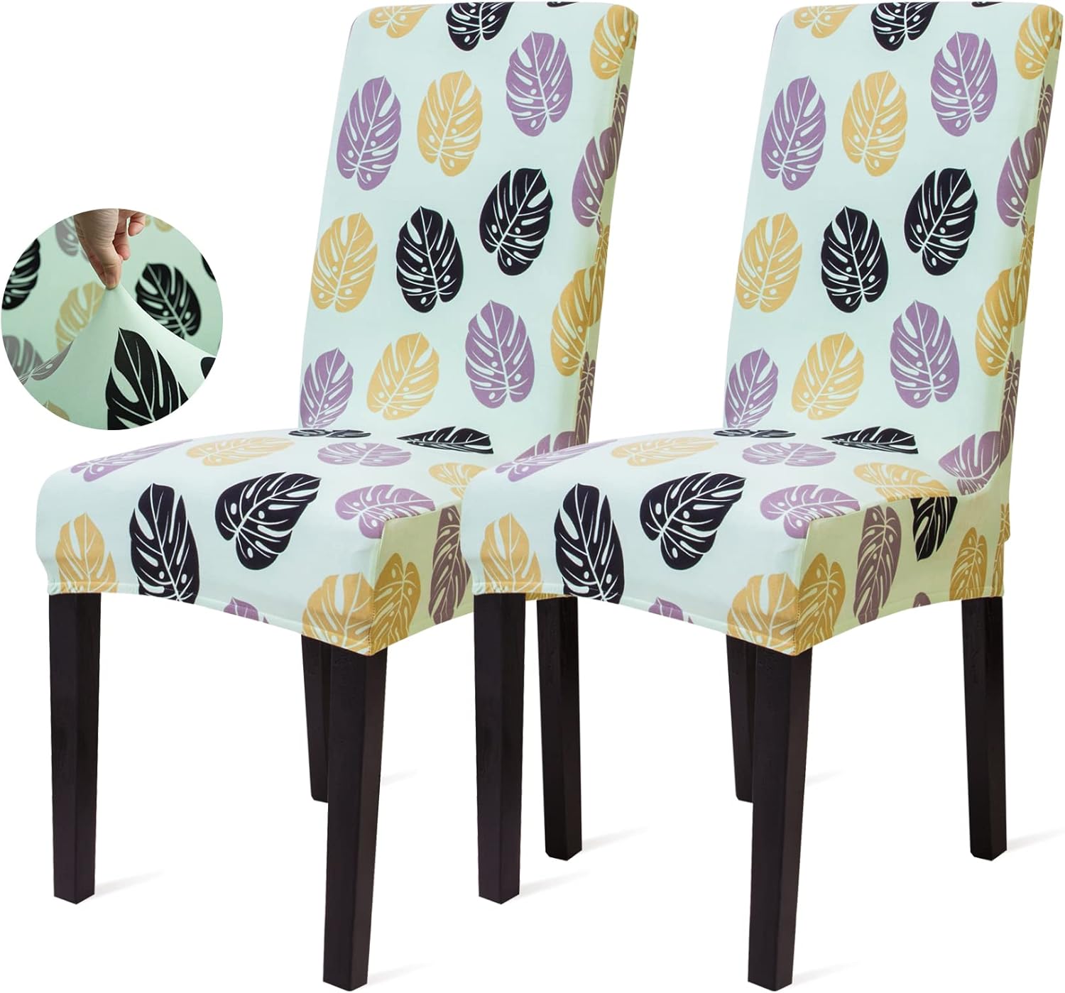 Sufdari Dining Chair Covers,Kitchen Cover,Parsons Slipcover,Spandex Protectors for Room Stretch Chairs Cover Set of 4 -Gray