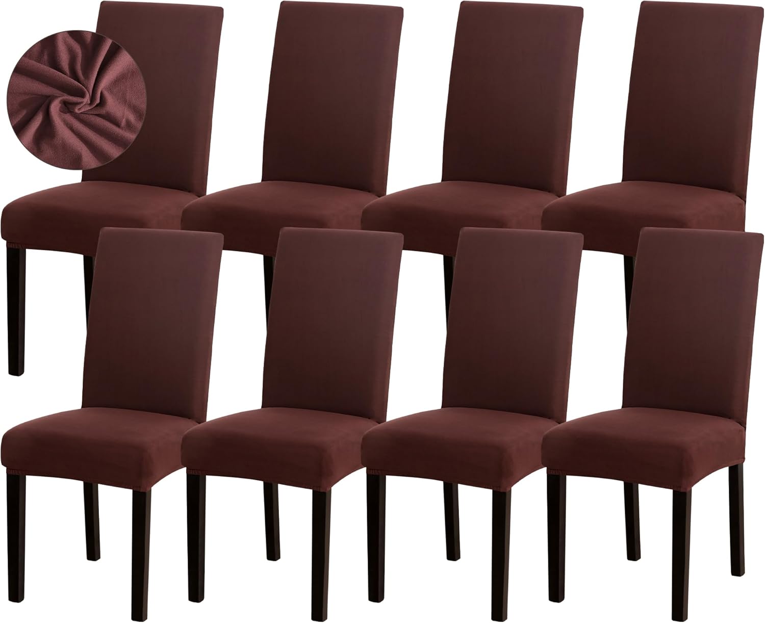 Sufdari Dining Chair Covers,Kitchen Cover,Parsons Slipcover,Spandex Protectors for Room Stretch Chairs Cover Set of 4 -Gray