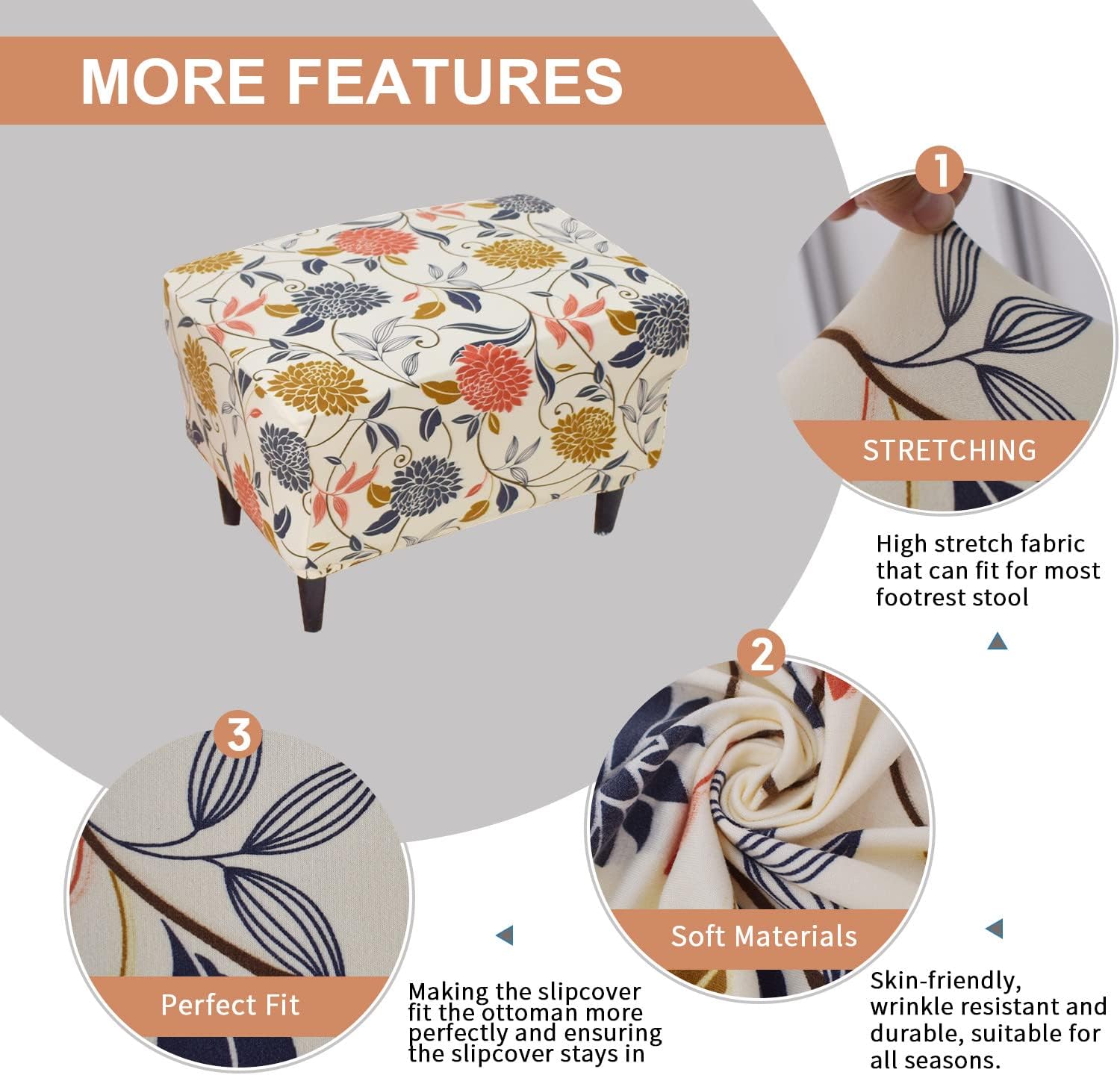 Stretch Ottoman Cover Rectangular