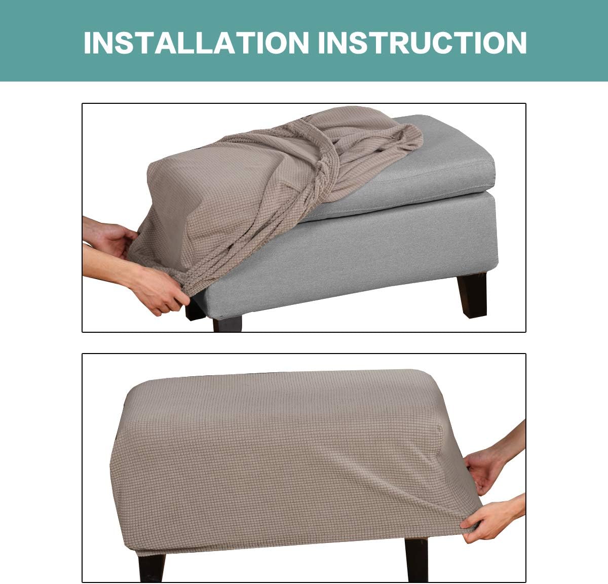 Stretch Ottoman Cover Ottoman Slipcover