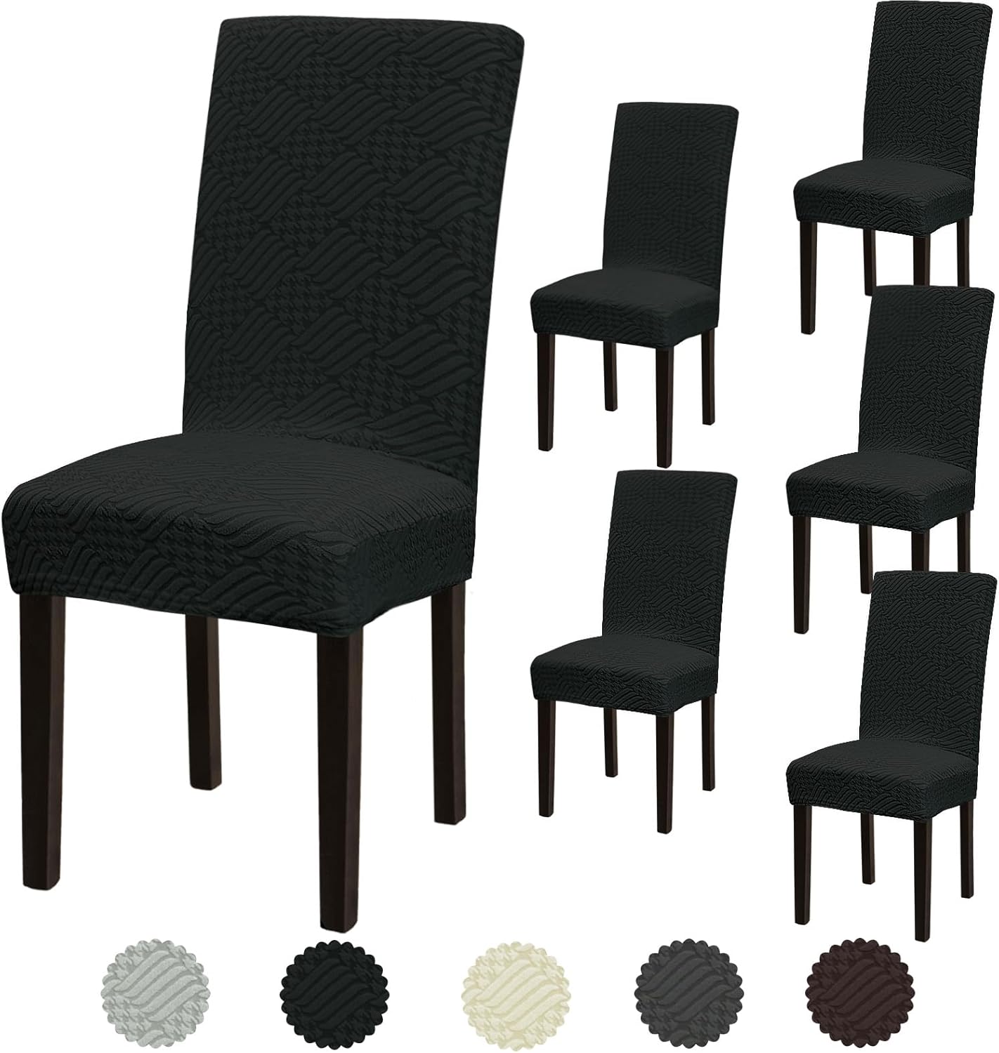 Stretch Dining Room Chair Covers Set of 6, Removable Washable Chair Covers for Dining Chairs,Dining Room, Hotel, Ceremony