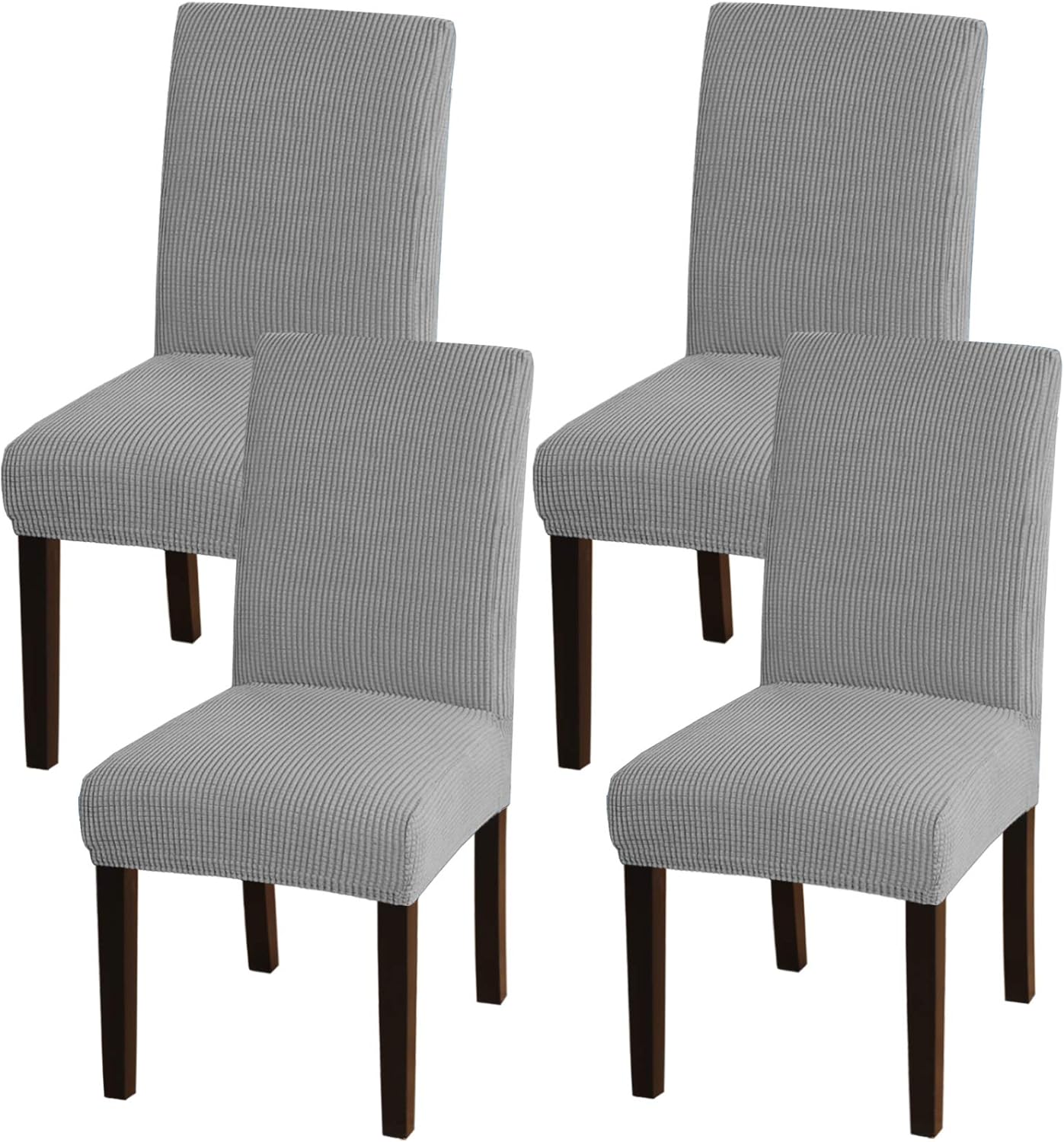 Turquoize Dining Chair Covers - Stretch, Removable, Set of 2 - Parson Dining Chair Protector Covers for Home, Hotel, Ceremony (2, Biscotti Beige)