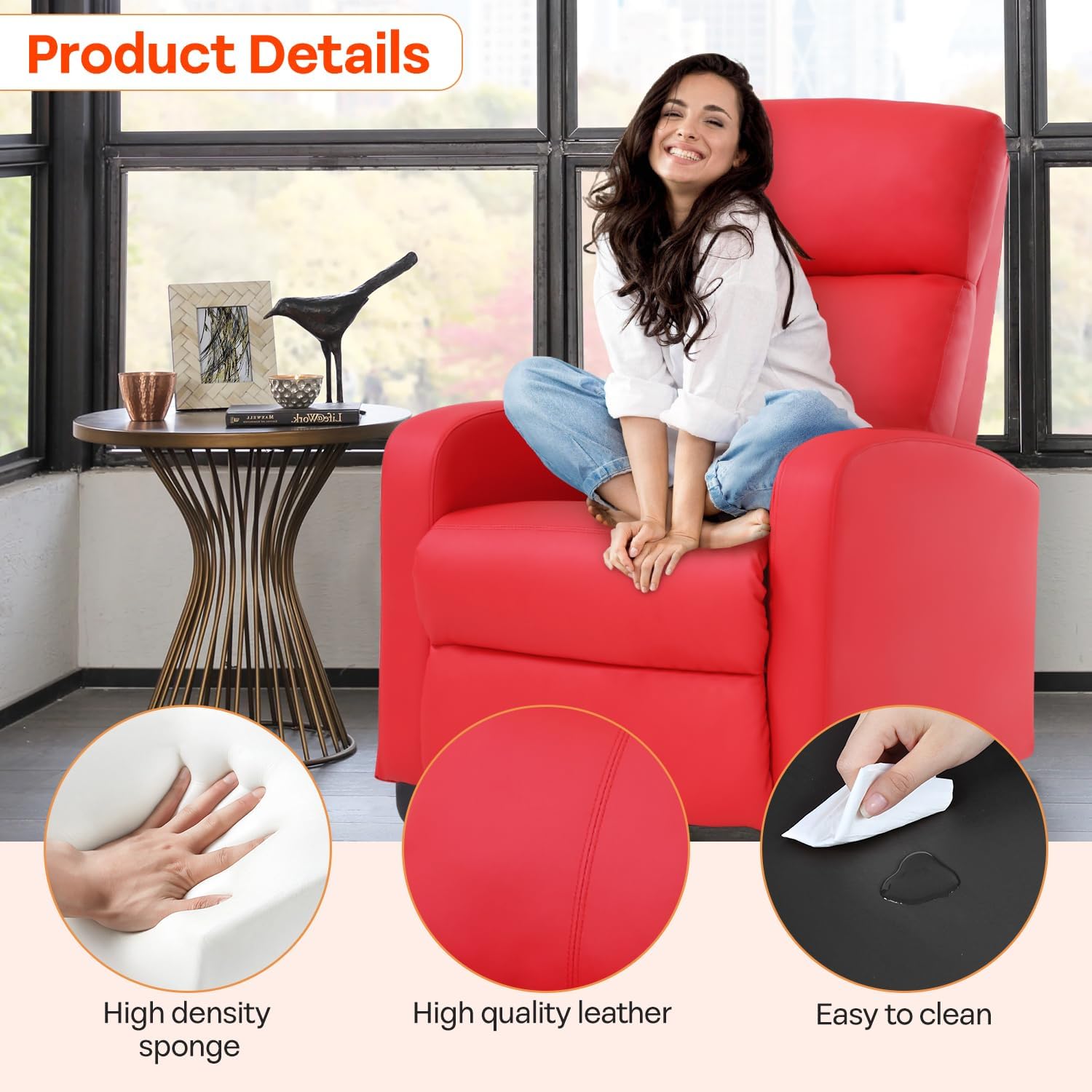 Theater Seating Single Reclining Sofa Lounge