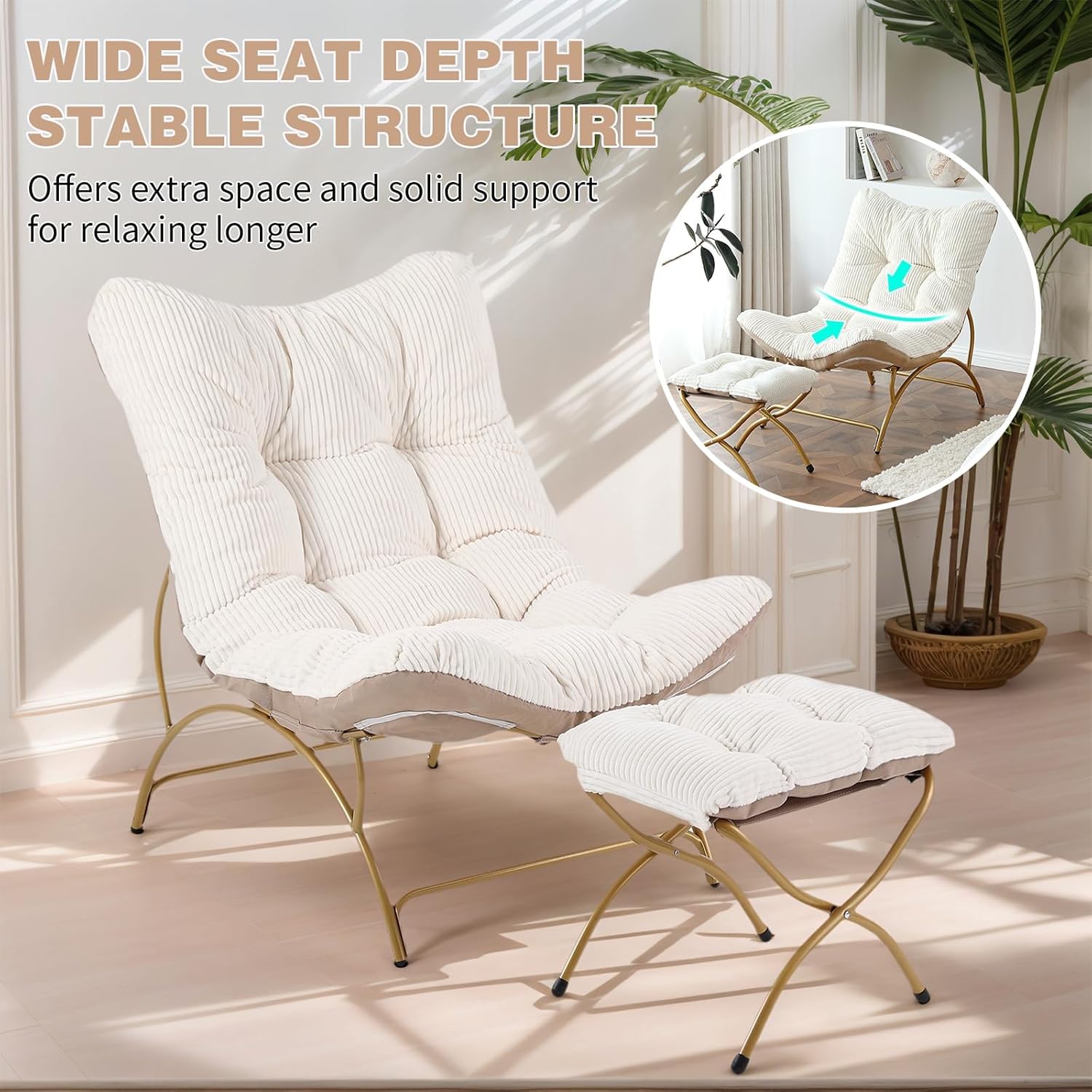 Accent Chair with Ottoman