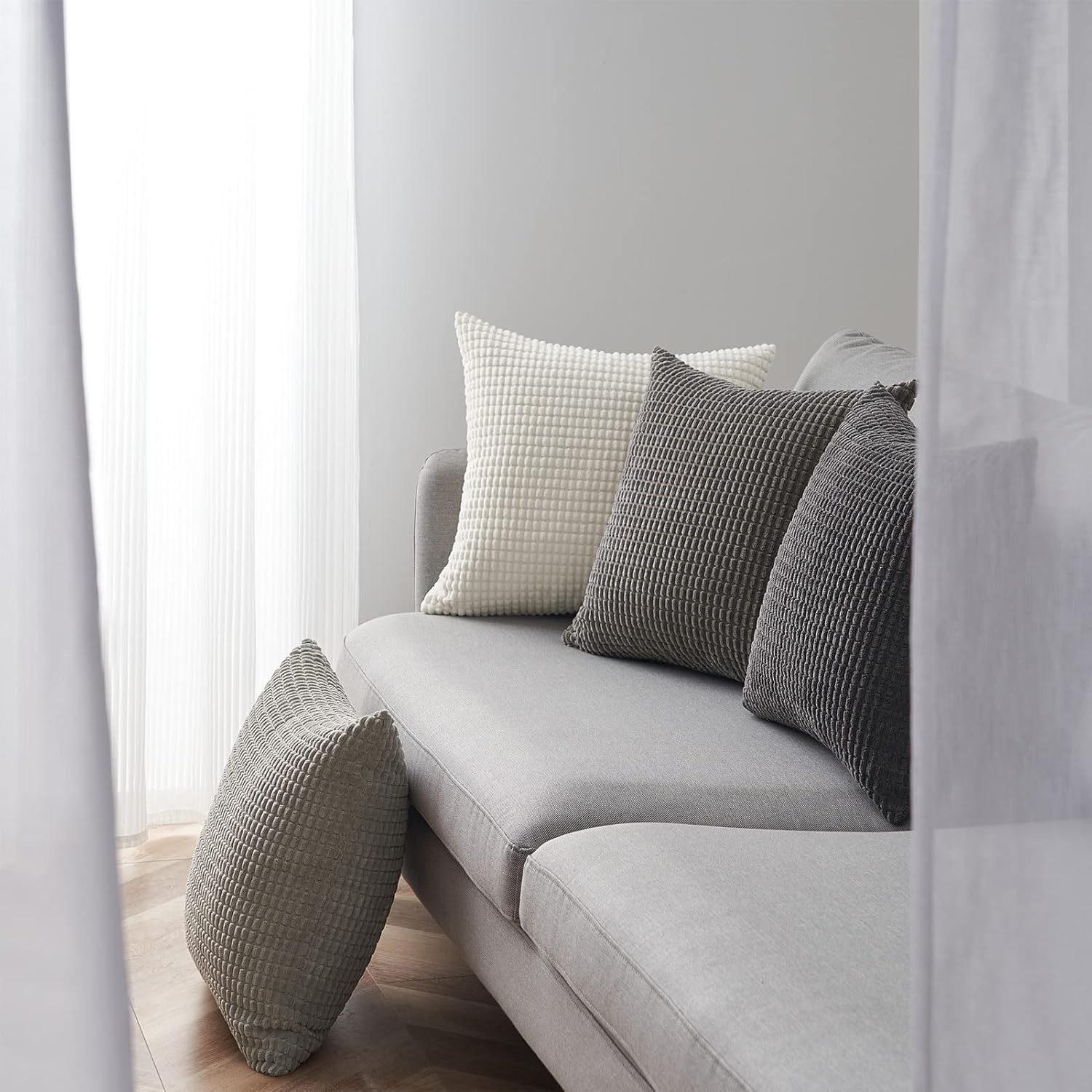 Grey Couch Pillow Covers for Living Room