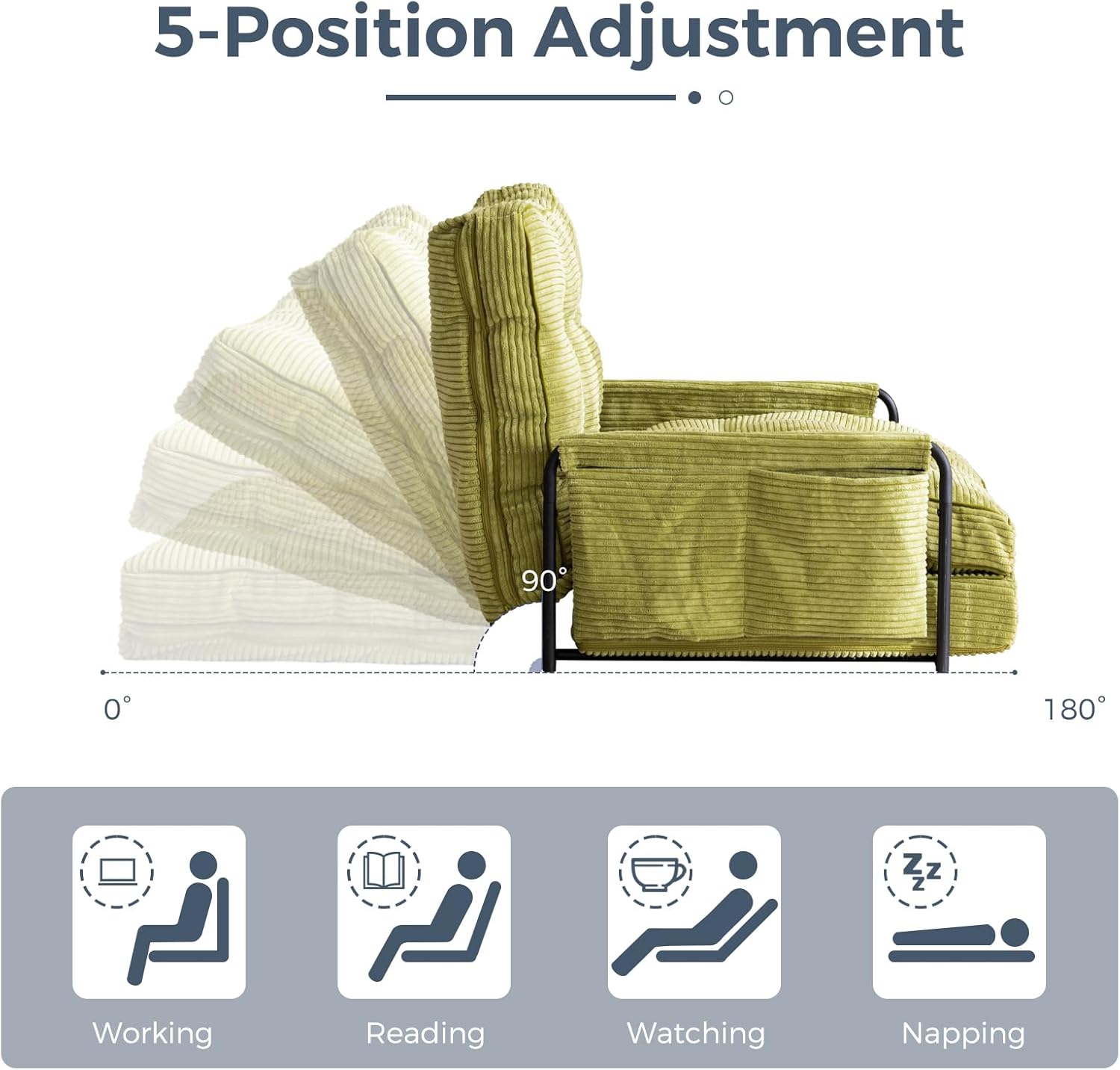 Adjustable Floor Sofa Couch with Pillow