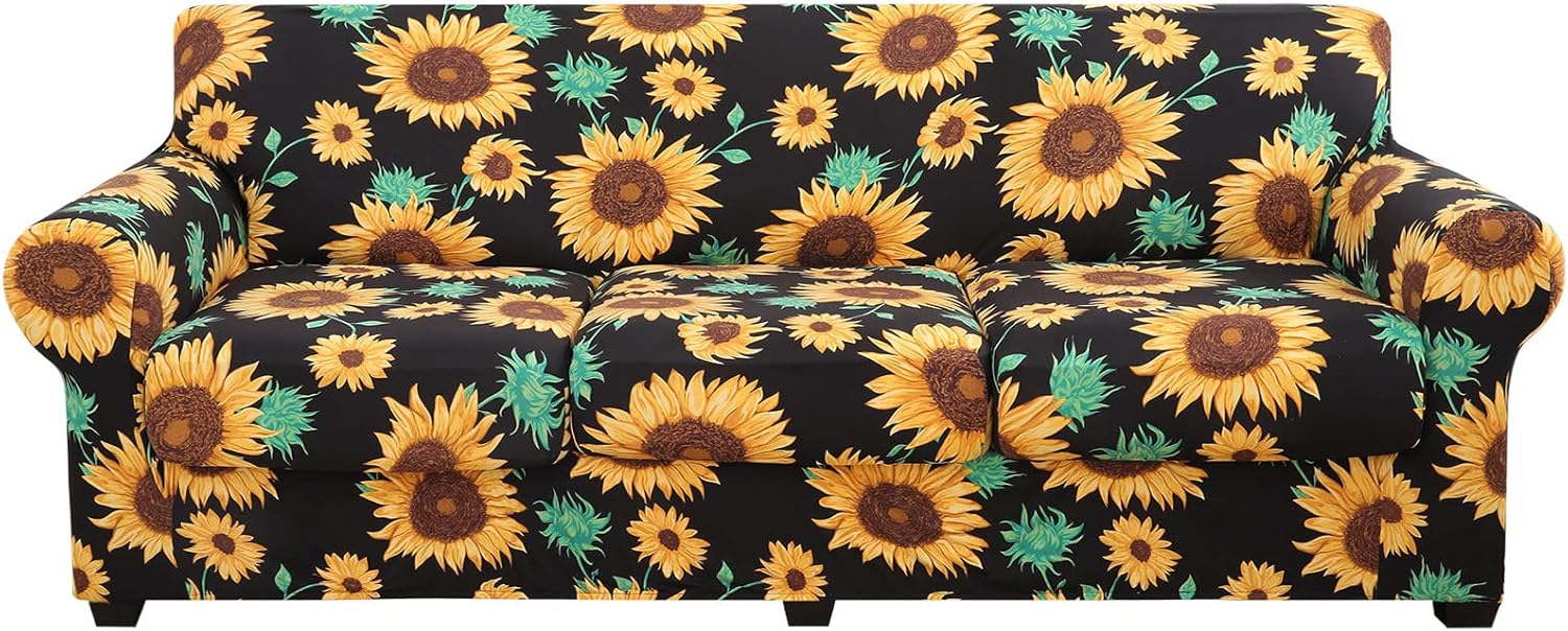 hyha Couch Covers, Chair/Sofa Covers, Floral Pattern, Stretch, Printed, 2 Pieces, Armchair Slipcover, Separate Couch Cushion Slipcover, Furniture Protector for Dogs(Armchair, Paisley Floral)