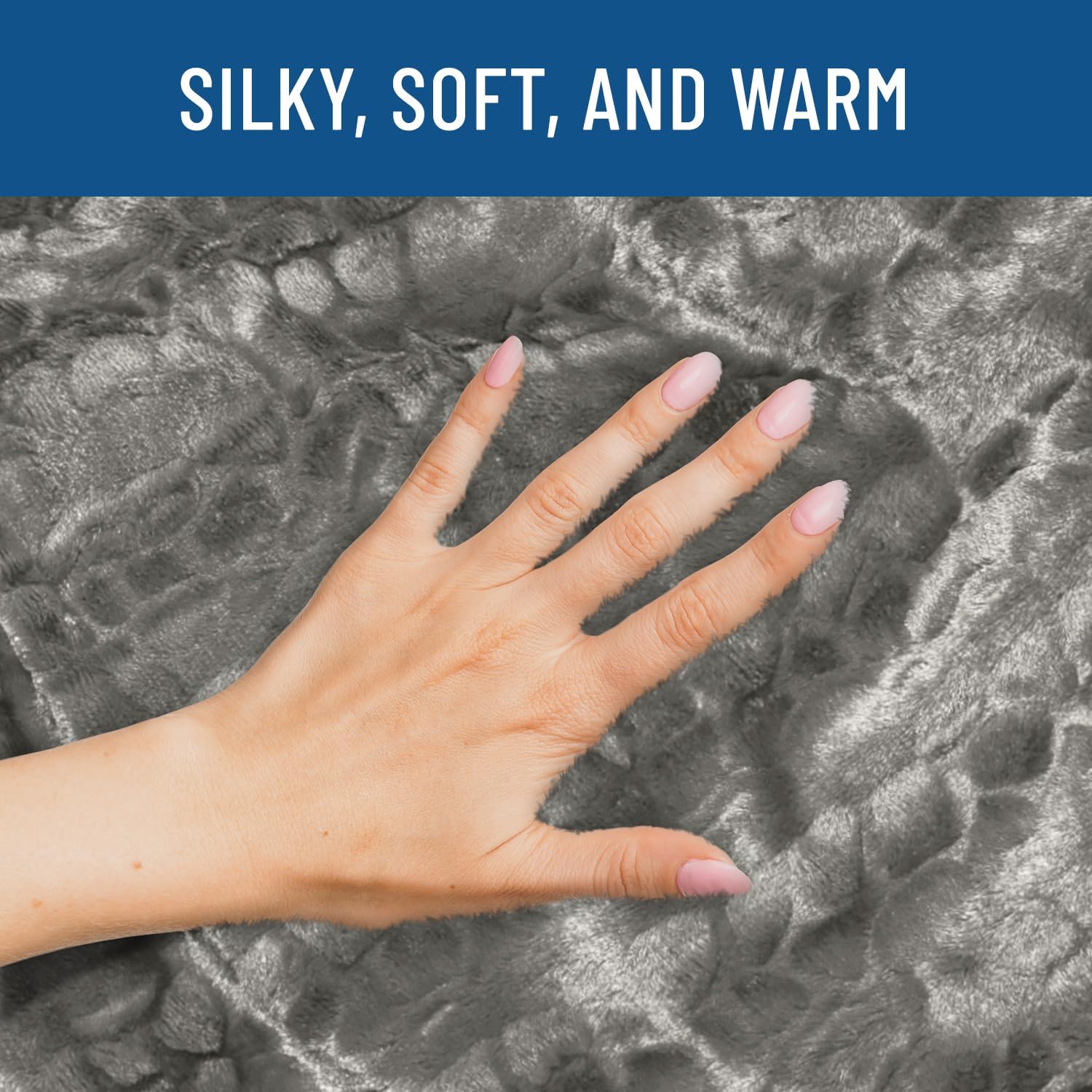 Gray Faux Fur Throw Blanket for Couch