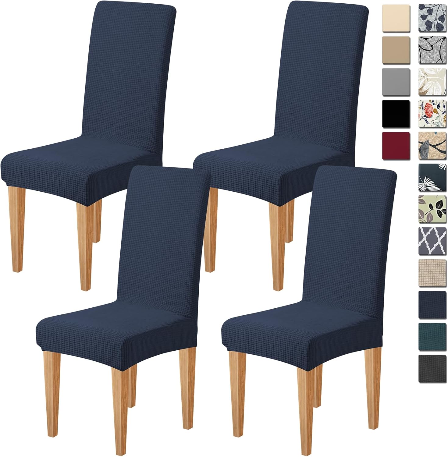 Dioxide High Stretch Chair Covers for Dining Chairs, Washable Dining Chair Covers Set of 6, Soft Kitchen Chairs Seat Covers, Parsons Chair Slipcovers Protectors for Home Hotel Restaurant Banquet