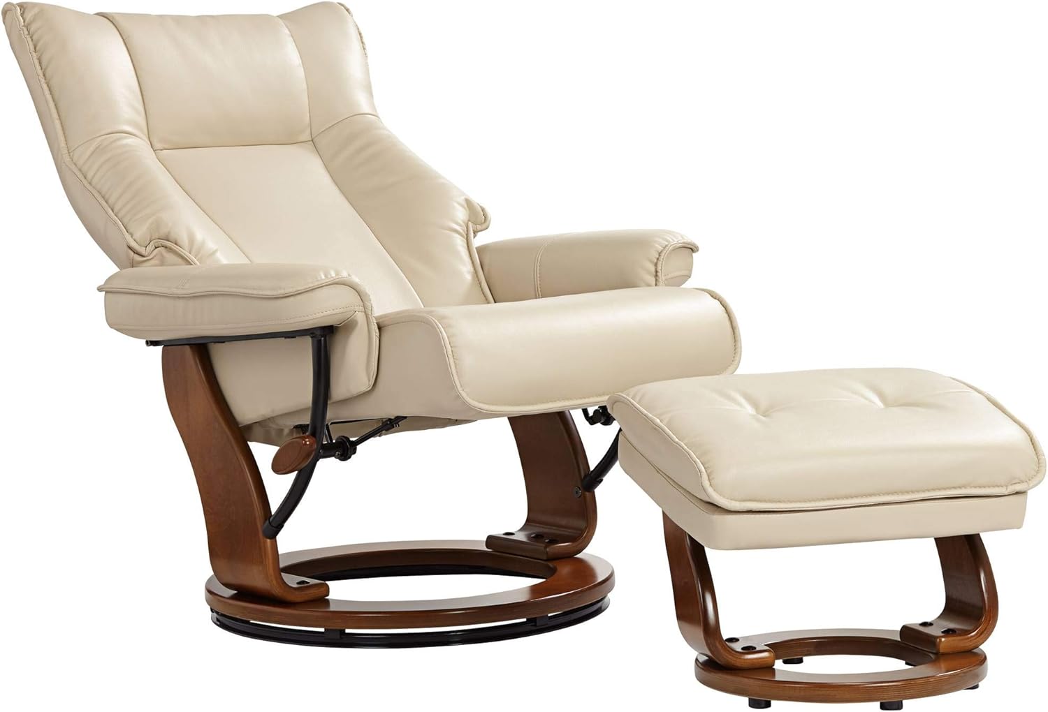 Leather Recliner with Ottoman Chair