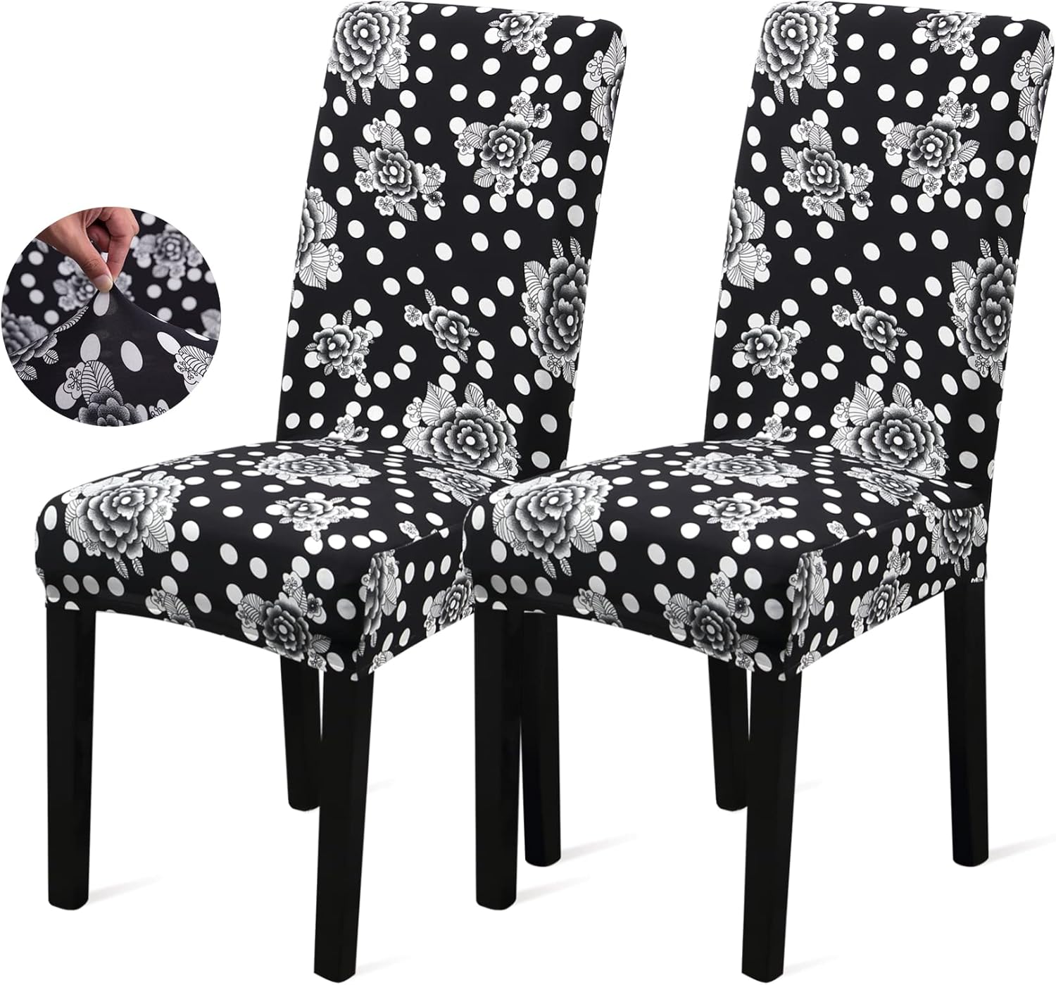 Sufdari Dining Chair Covers,Kitchen Cover,Parsons Slipcover,Spandex Protectors for Room Stretch Chairs Cover Set of 4 -Gray