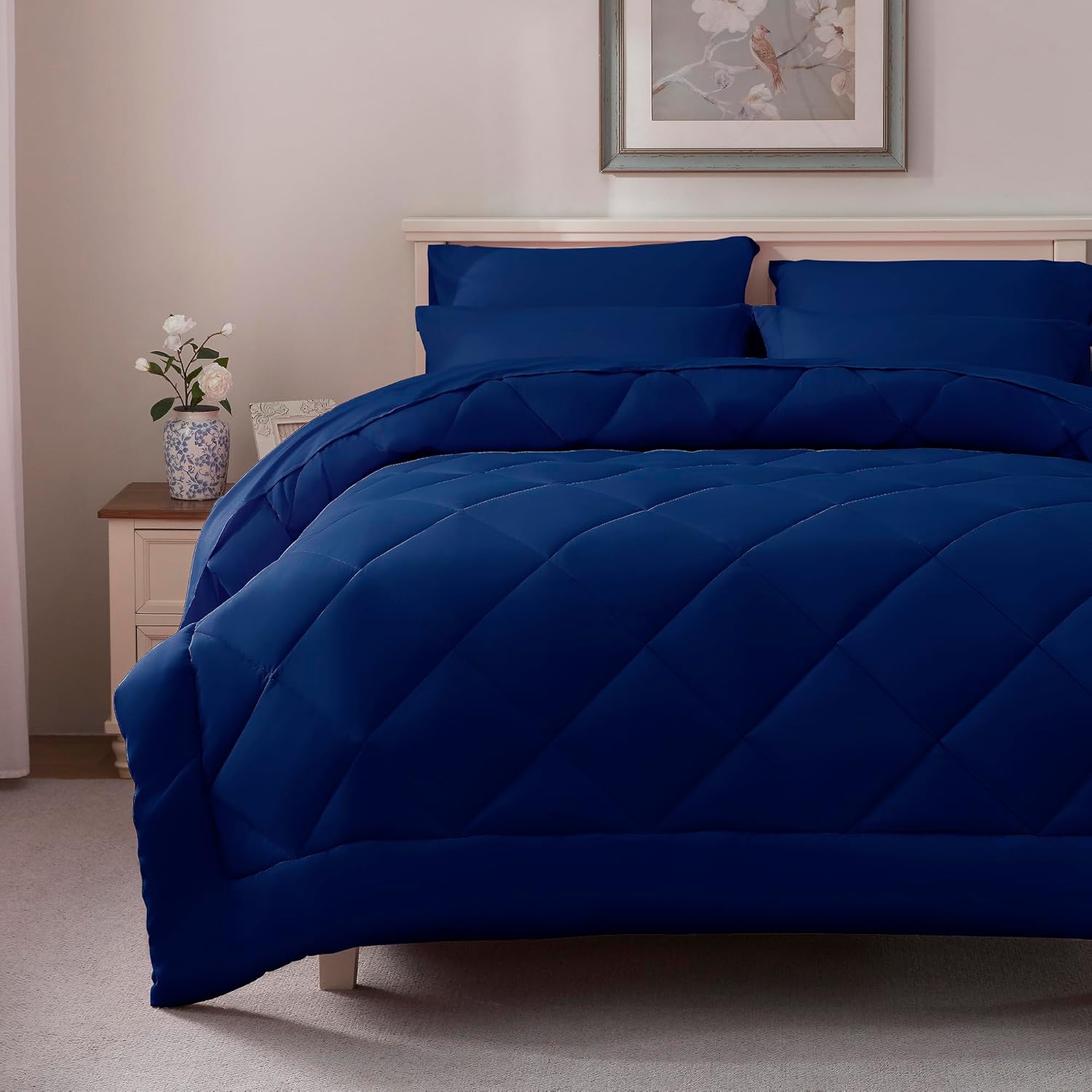 Full Comforter Set Purple- 7 Pieces