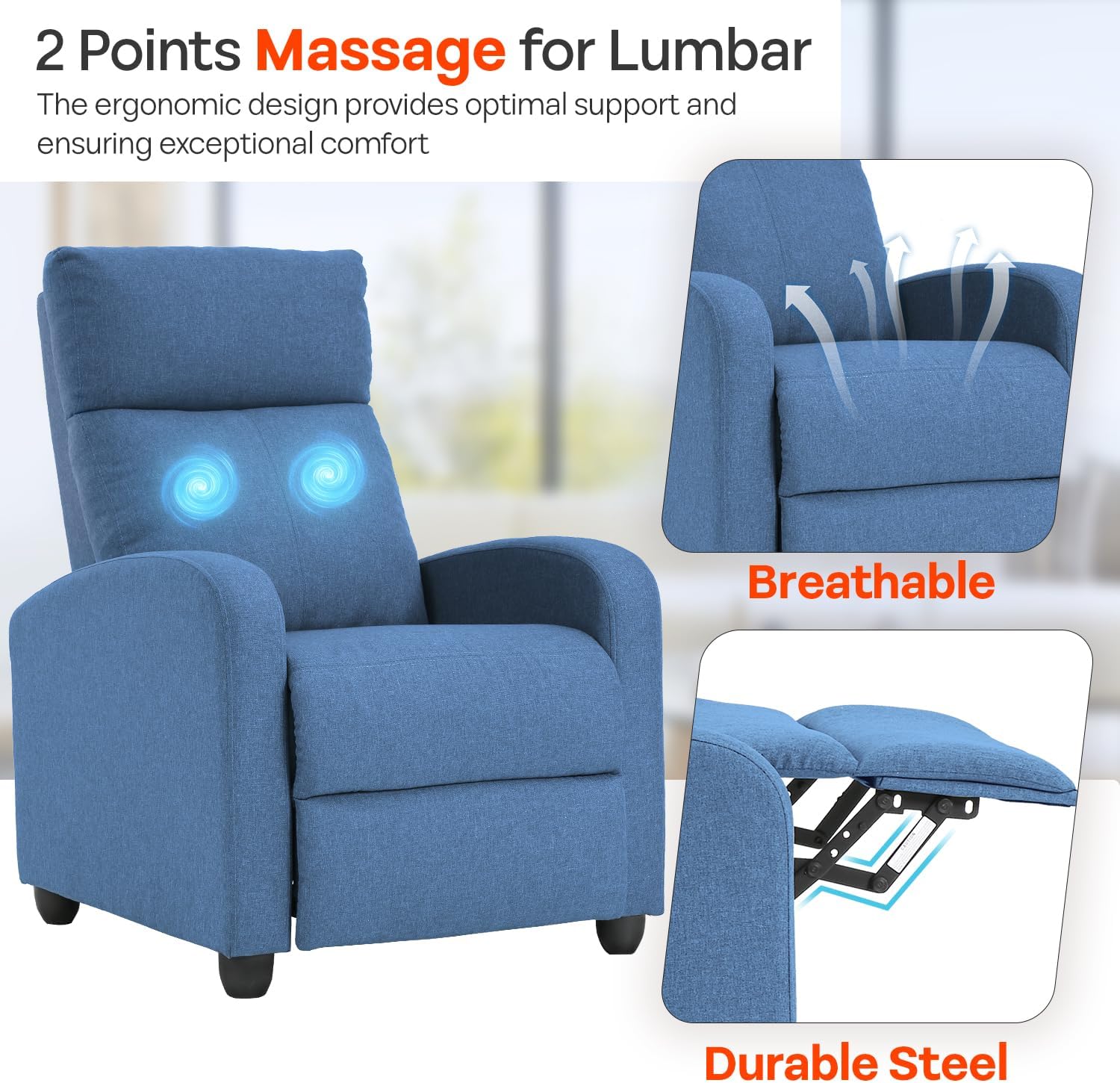 Theater Seating Single Reclining Sofa Lounge