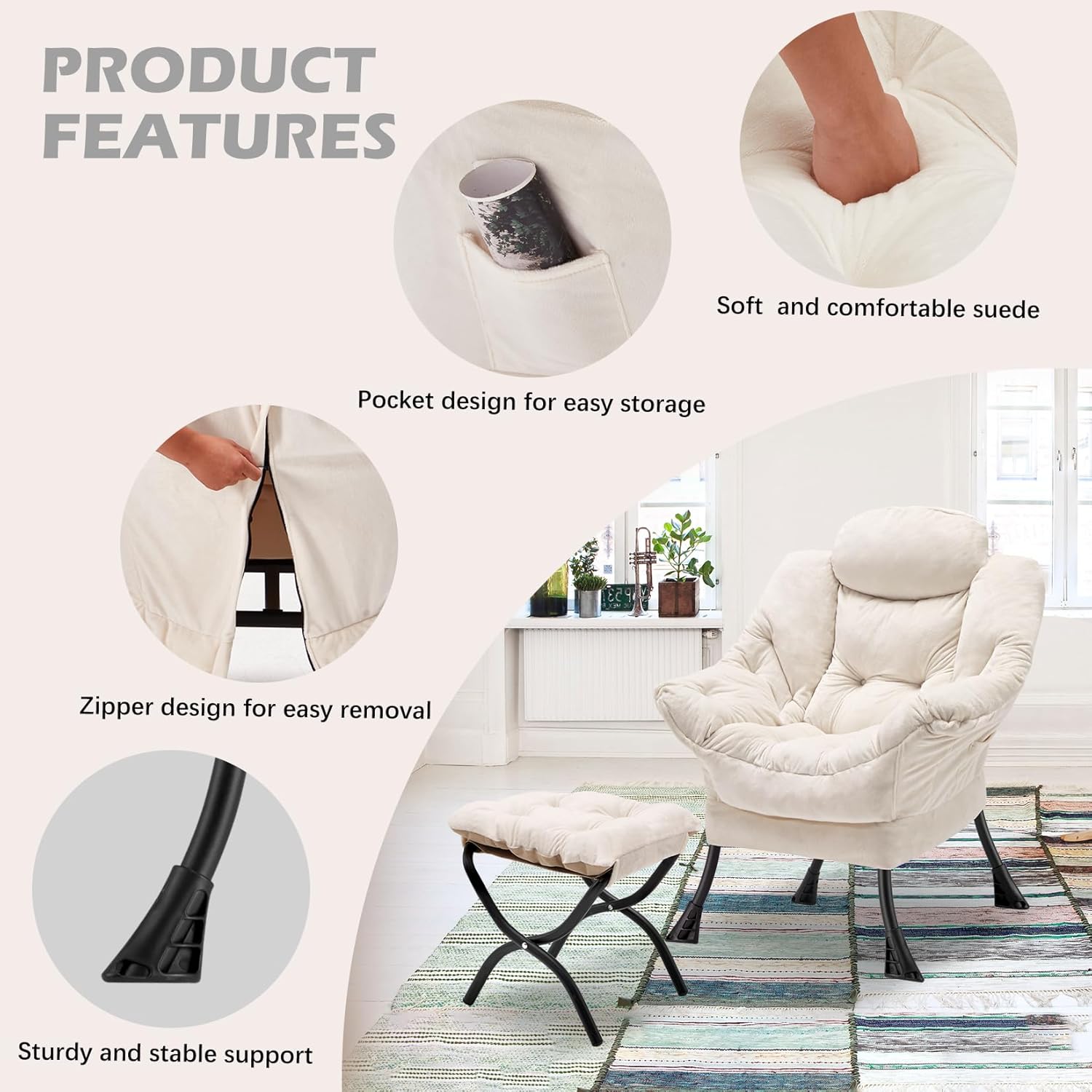 Lazy Chair with Folding Ottoman