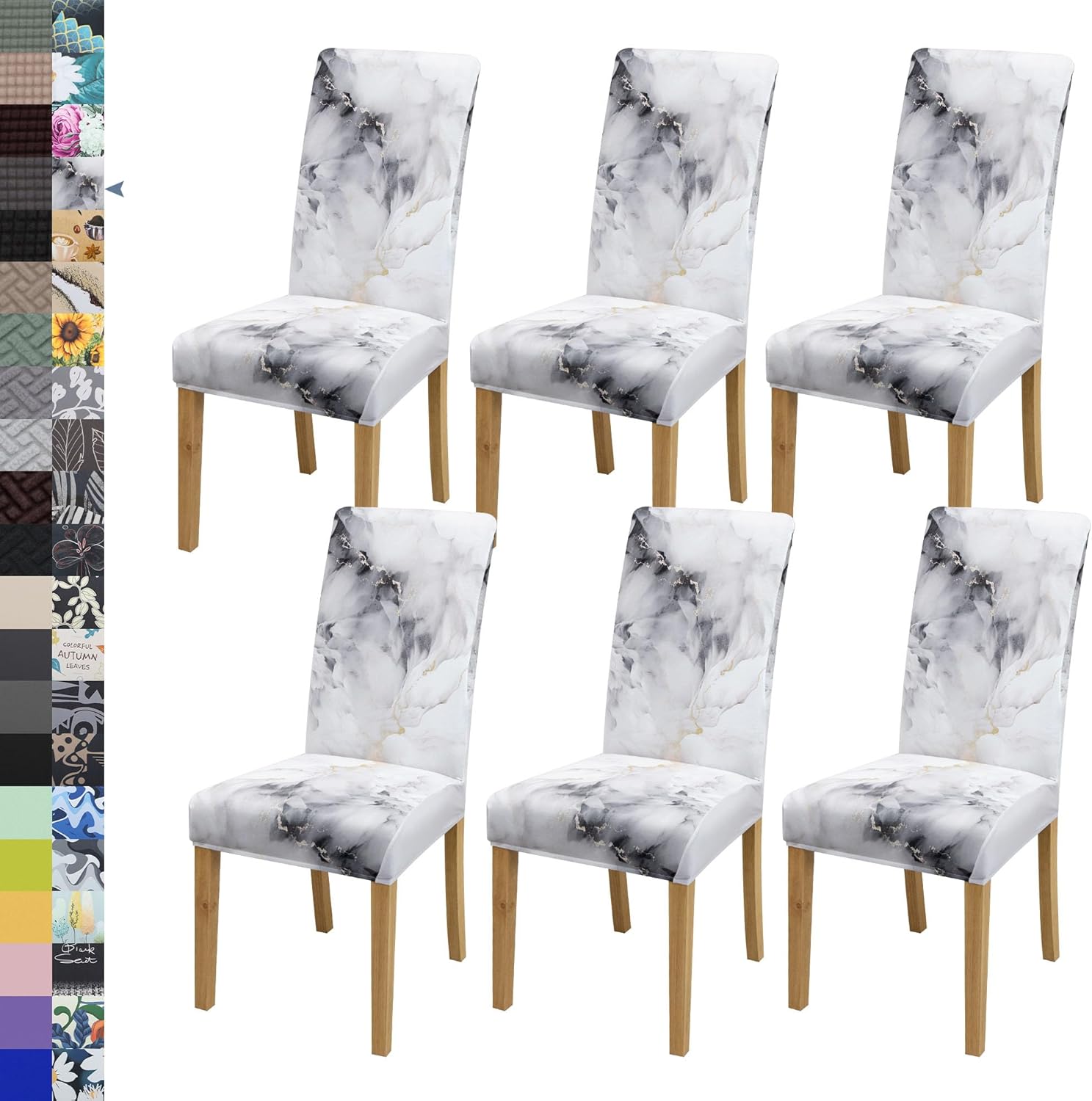 Dining Chair Cover,Dining Room Chair Covers Set of 6,Stretch Kitchen Chair Cover,Washable Dining Chair Cover,Parsons Chair Slipcovers Protective,for Home,Restaurant,Banquet(Gray)