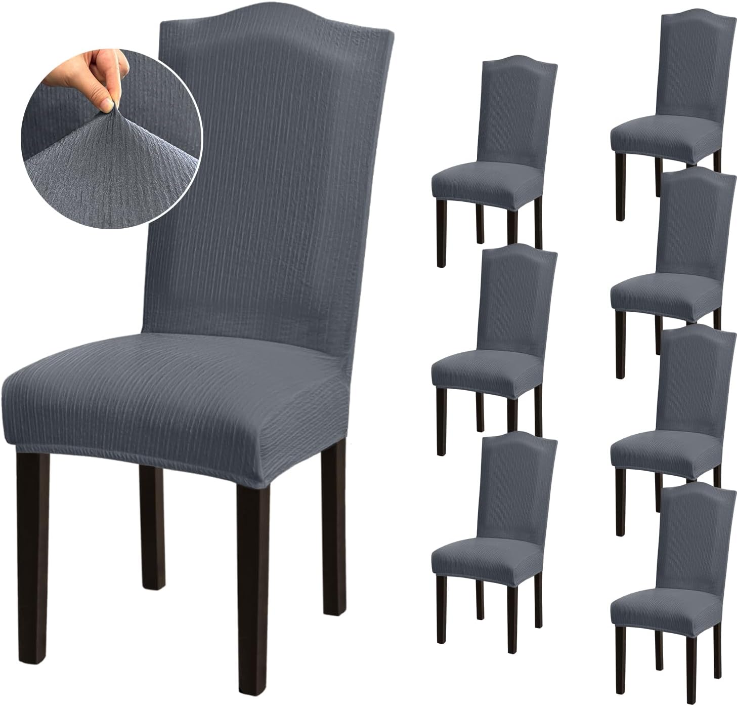 Stretch Dining Room Chair Covers Set of 6, Removable Washable Chair Covers for Dining Chairs,Dining Room, Hotel, Ceremony