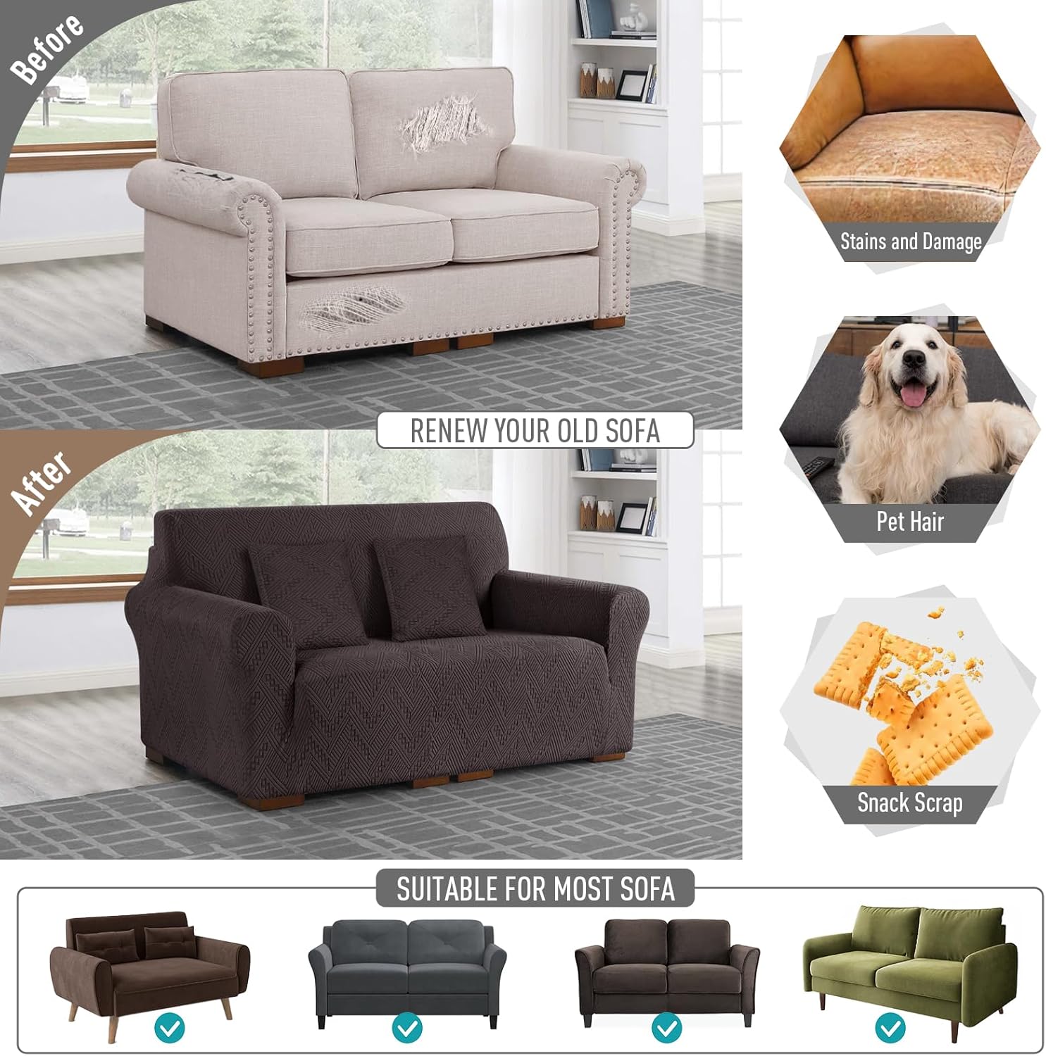 Stretch Sofa Cover 1 Piece Couch Covers