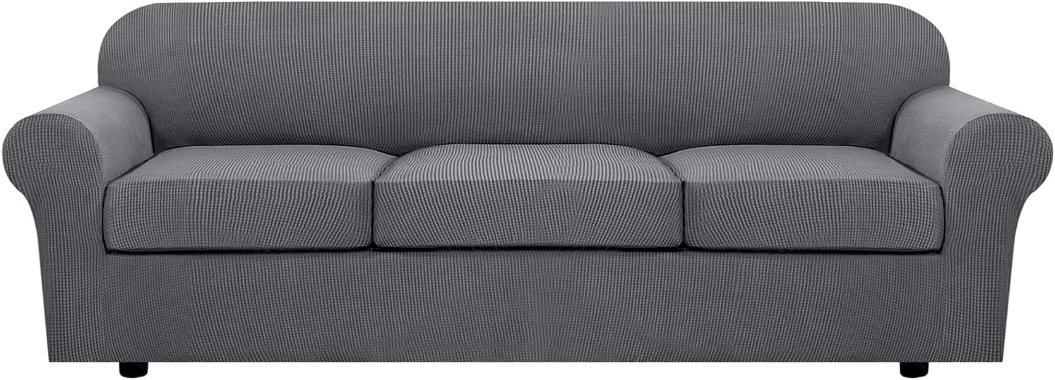 4 Piece Stretch Couch Covers for 3 Cushion Couch Sofa
