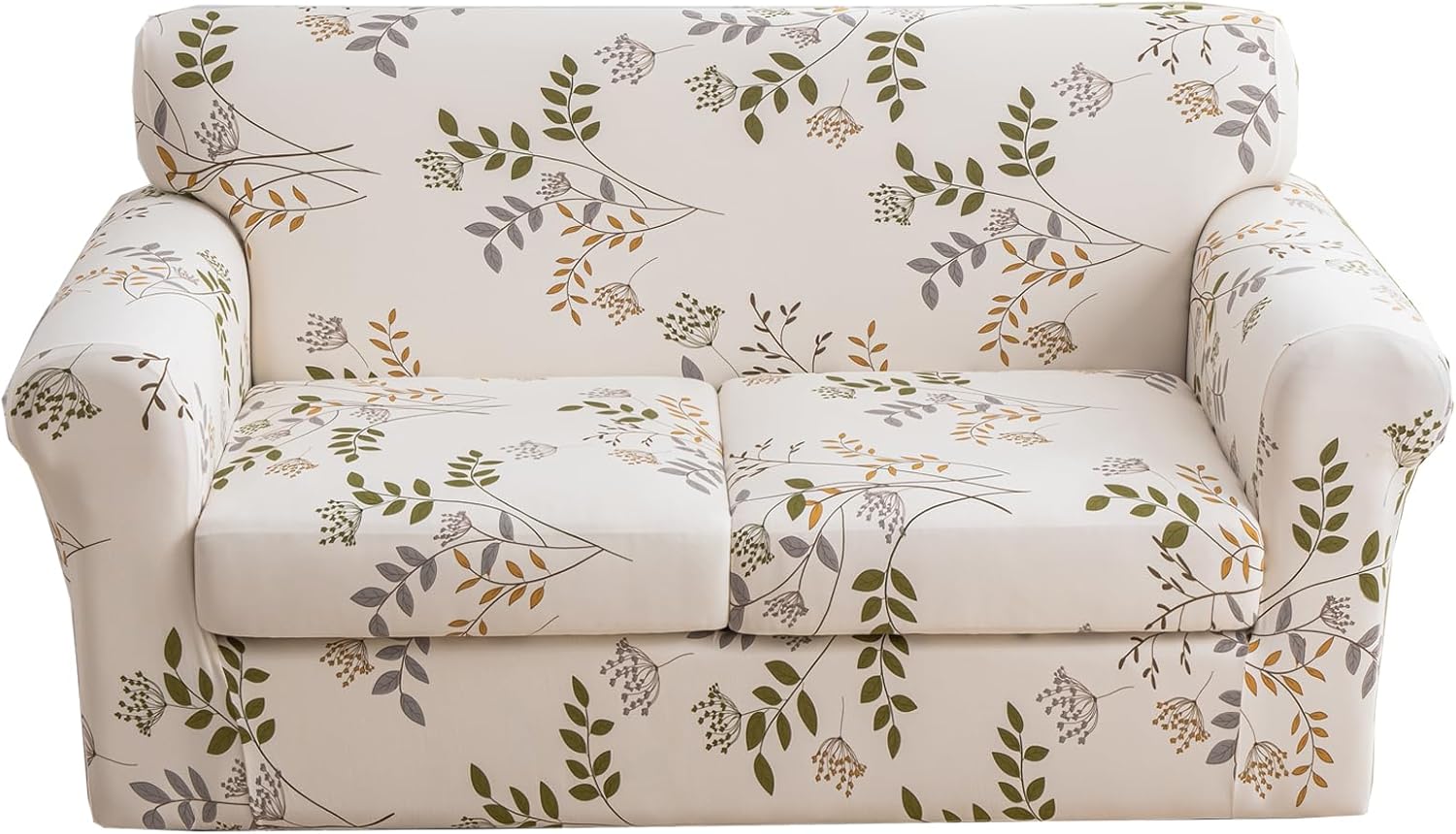 KRFOONN 2 Piece Chair Covers Printed Sofa Covers Couch Covers Washable Armchair Sofa Couch Slipcover Furniture Protector with Elastic Bottom for Living Room (Armchair, 23), Small