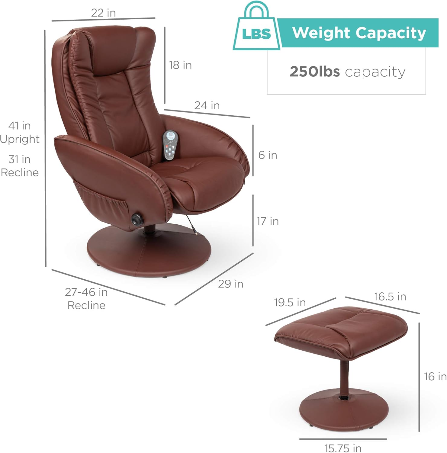 Faux Leather Electric Massage Recliner