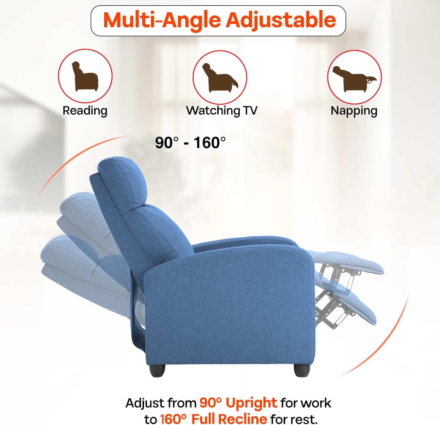 Theater Seating Single Reclining Sofa Lounge