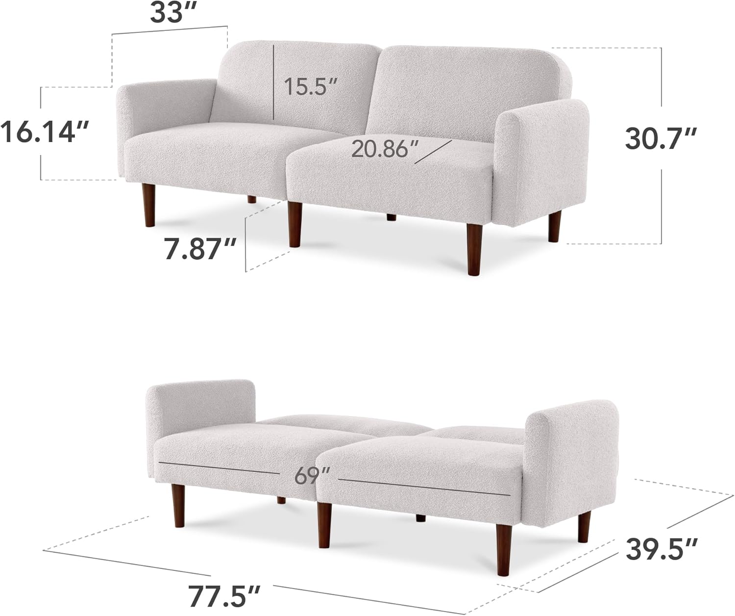 Velvet Loveseat Sofa