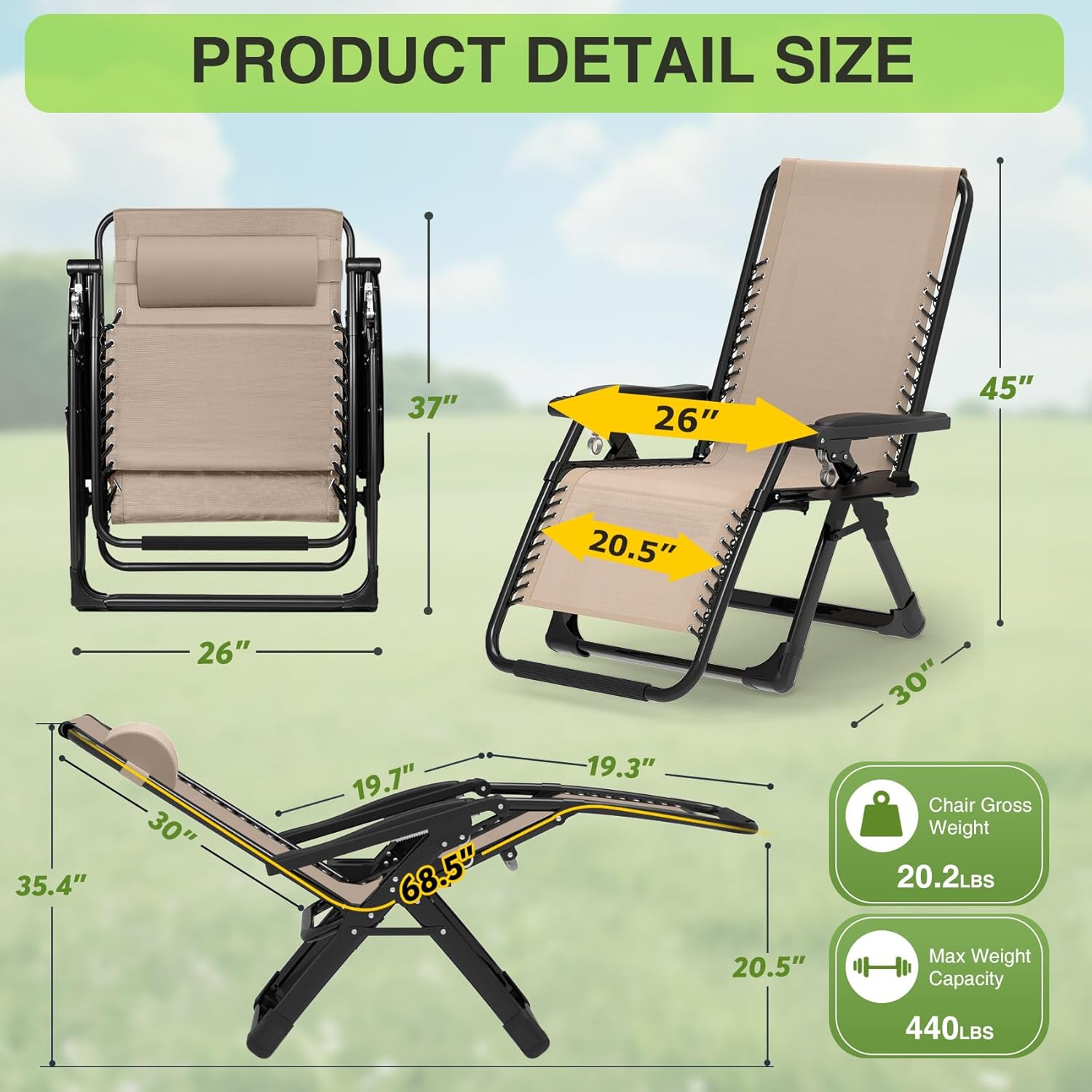 Reclining Camping Lounge Chair