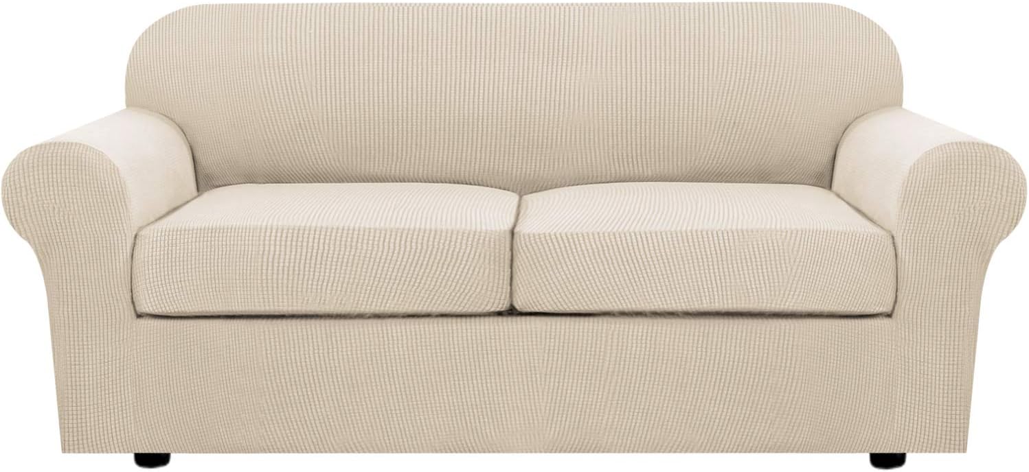 4 Piece Stretch Couch Covers for 3 Cushion Couch Sofa