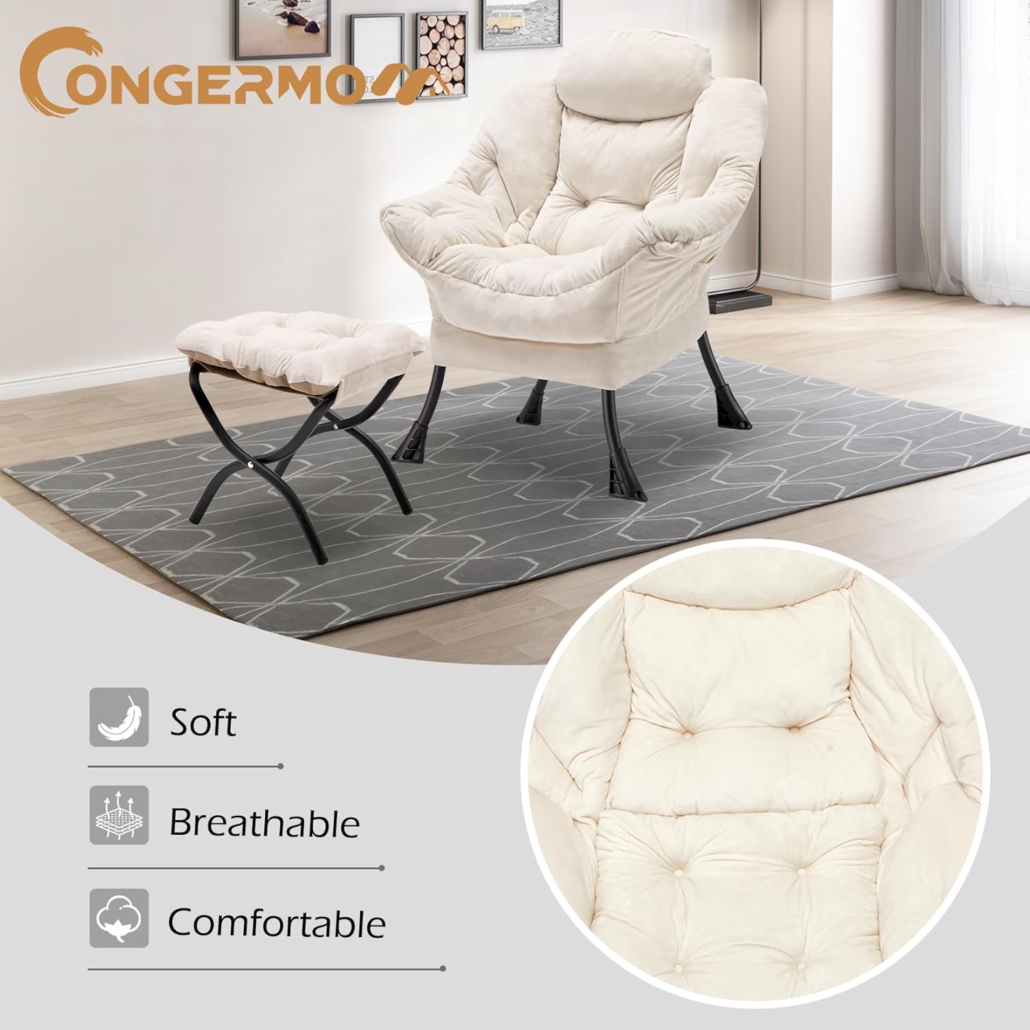 Lazy Chair with Folding Ottoman